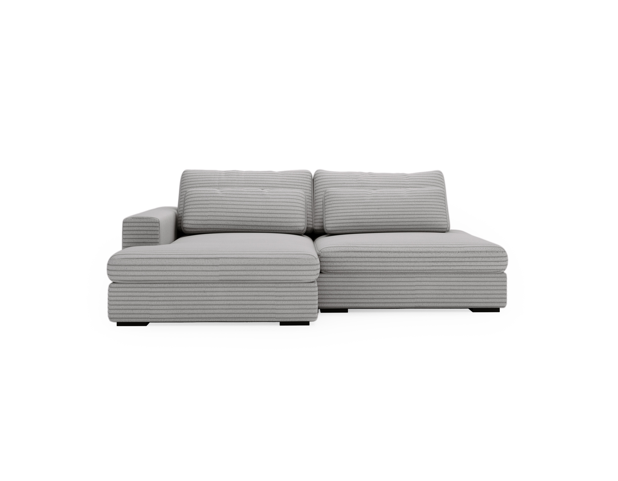 Ecksofa mit Schlaffunktion Grau CORD & Bettkasten