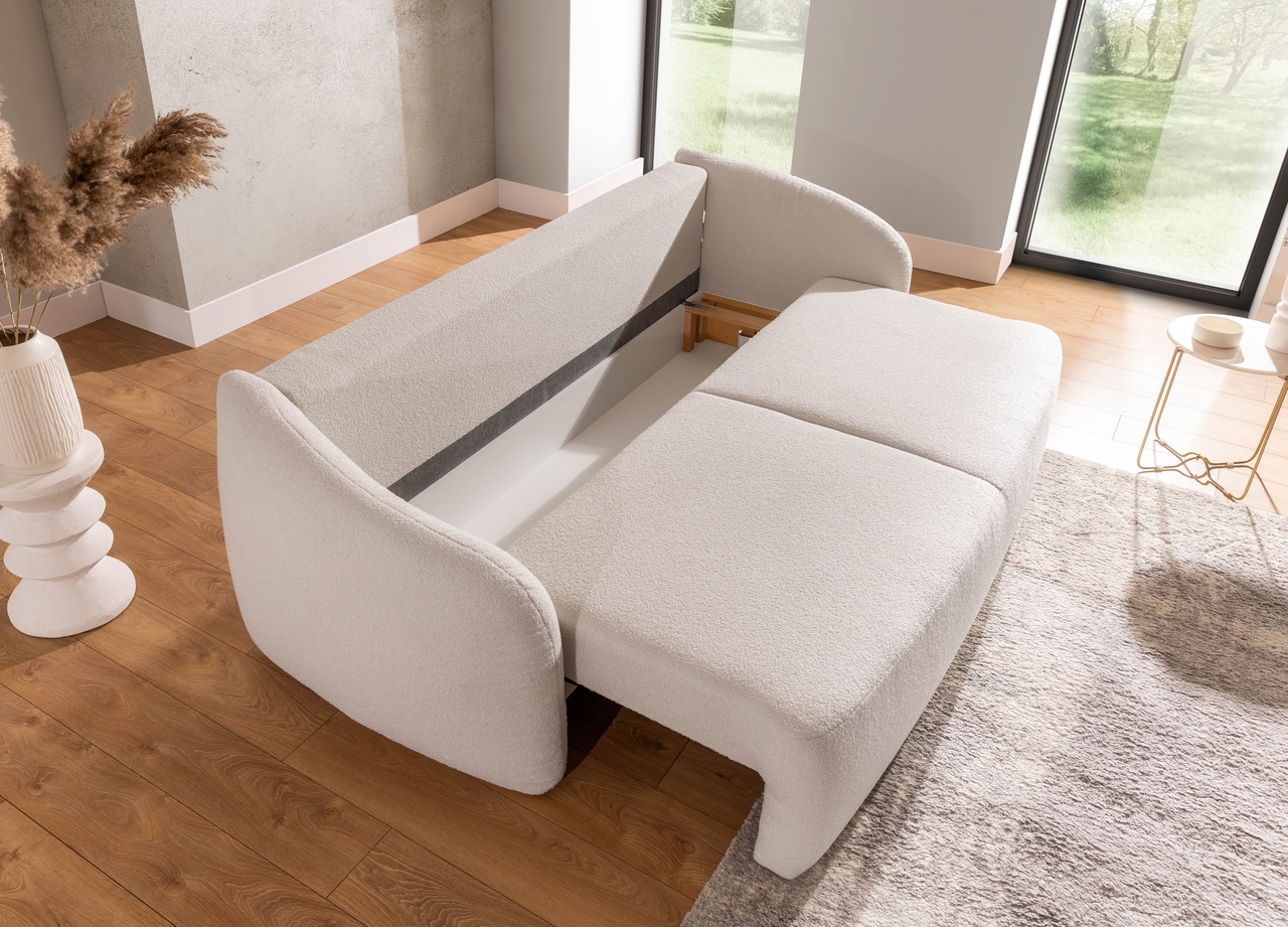 Schlafsofa mit Bettkasten Safran