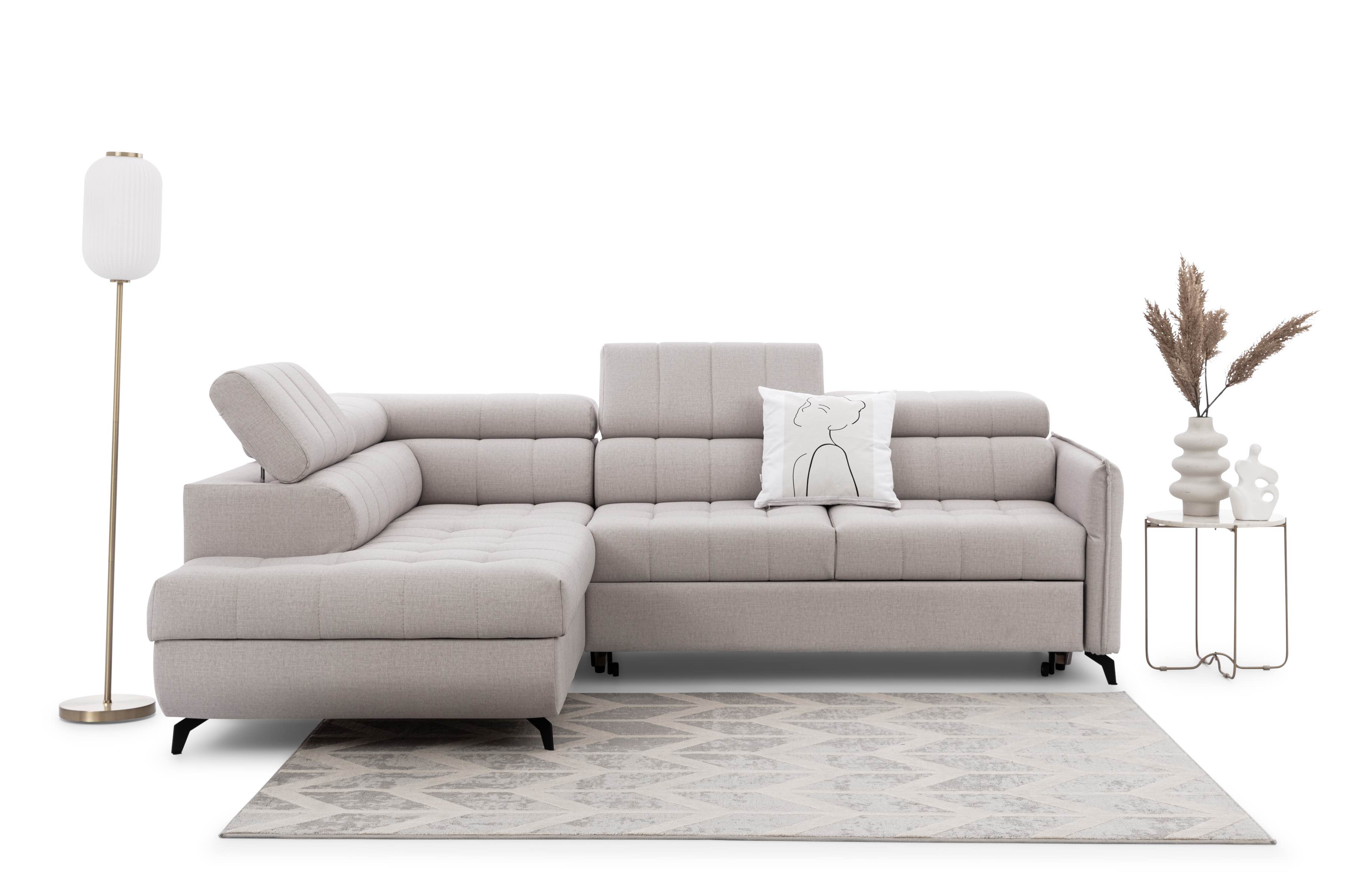 Ecksofa mit Schlaffunktion & Bettkasten Elarias