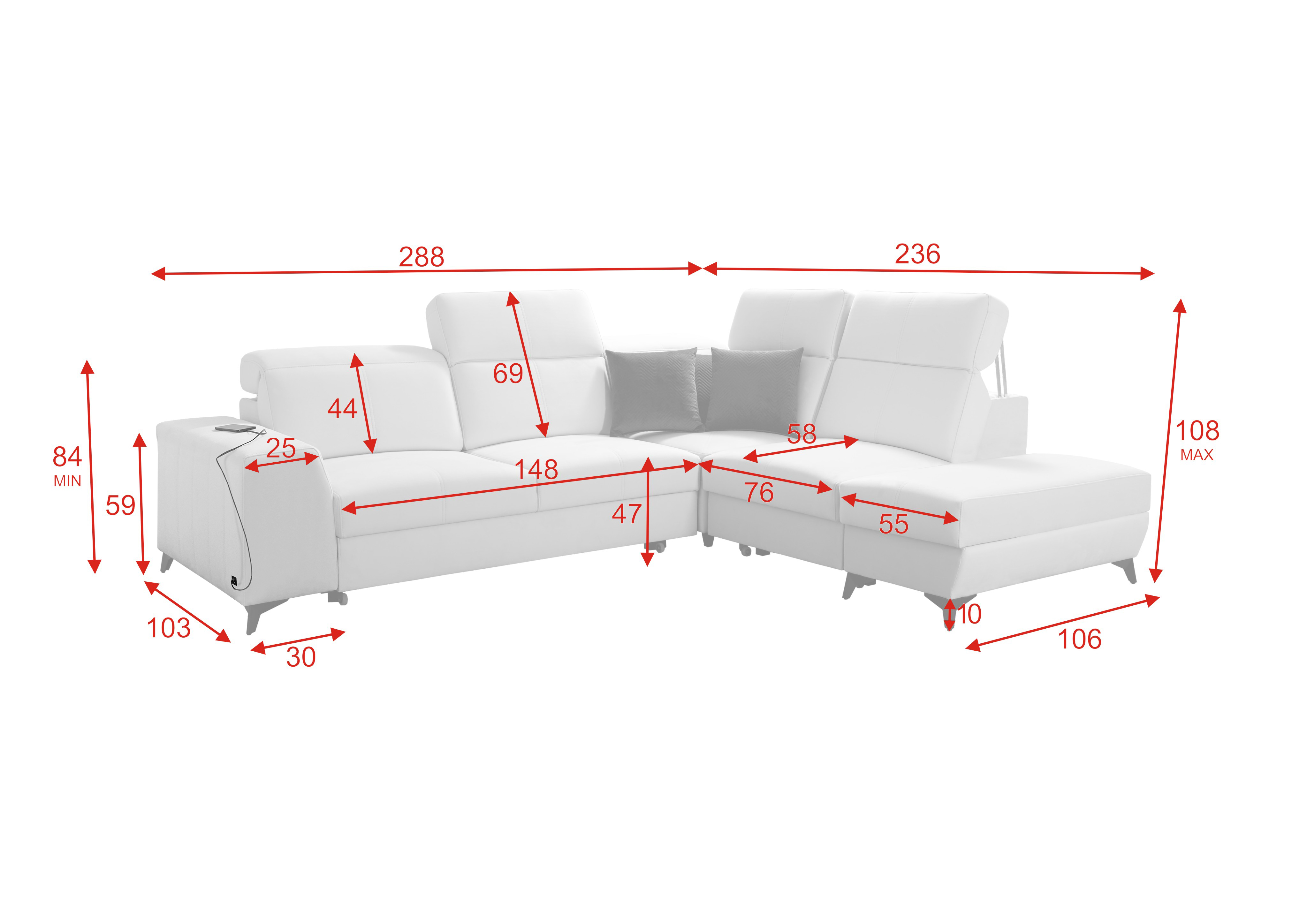 Sofa L-form Zonda 2