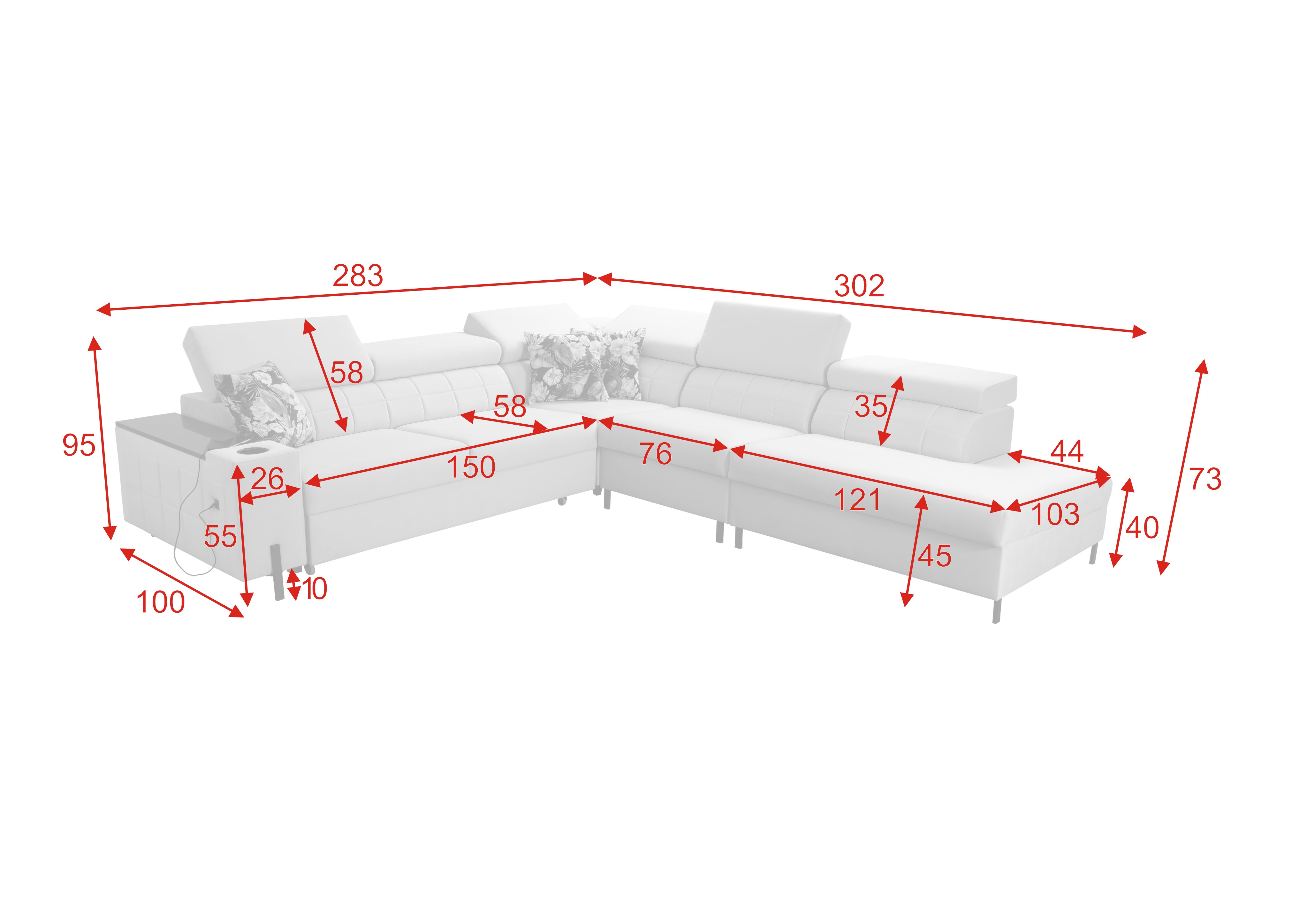 Eckschlafsofa Gabio XXL