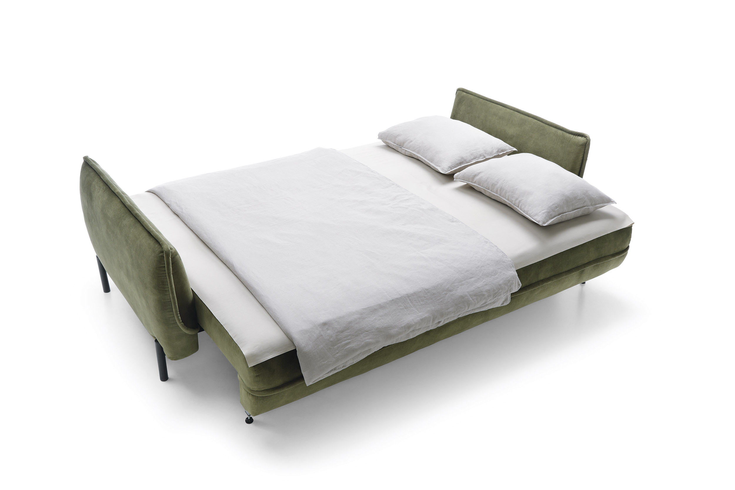 schlafsofa grün Kobe mit bettkasten