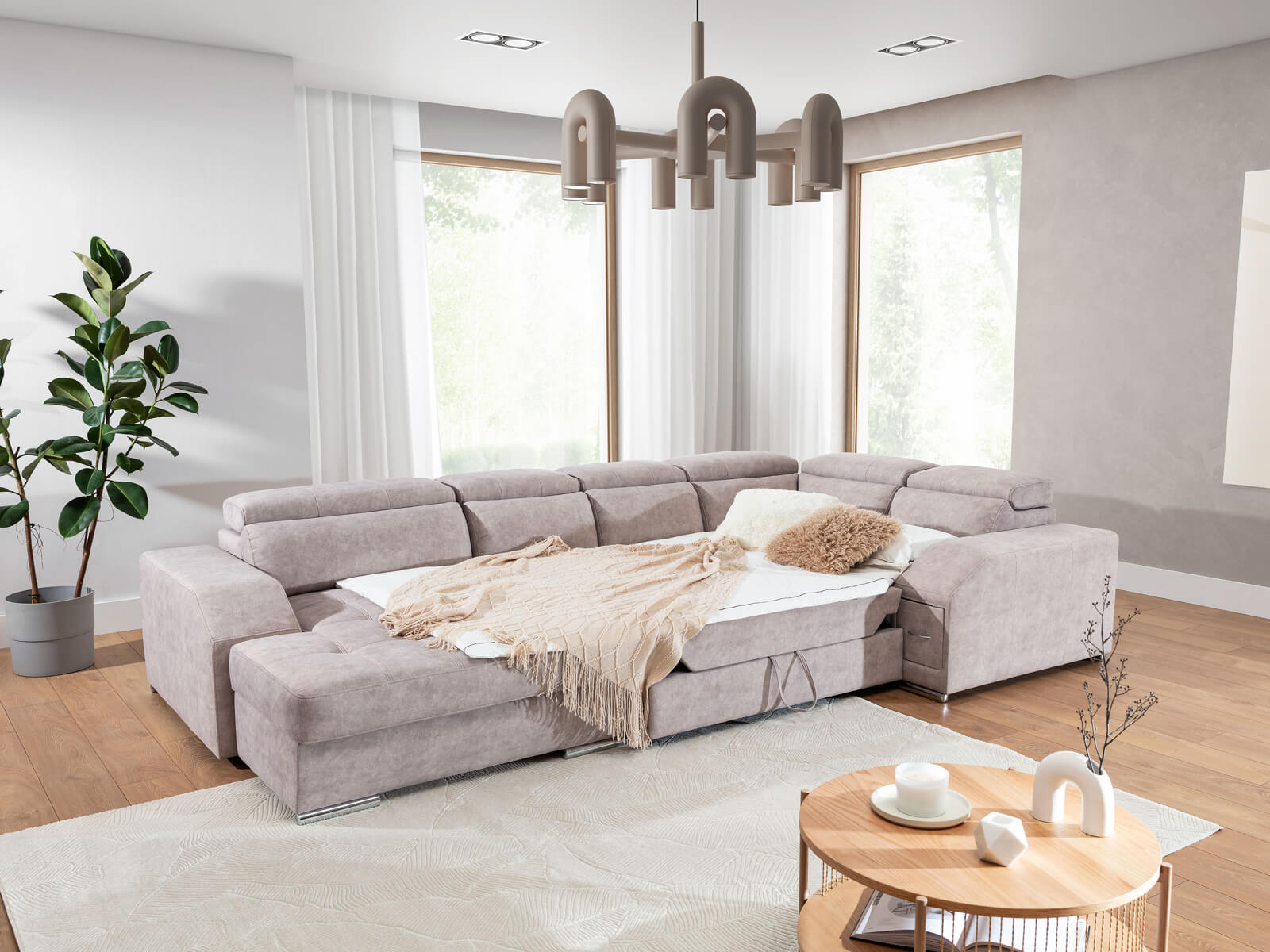 Wohnlandschaft mit Schlaffunktion & Bettkasten Tulon Wohnlandschaft mit Schlaffunktion & Bettkasten Tulon