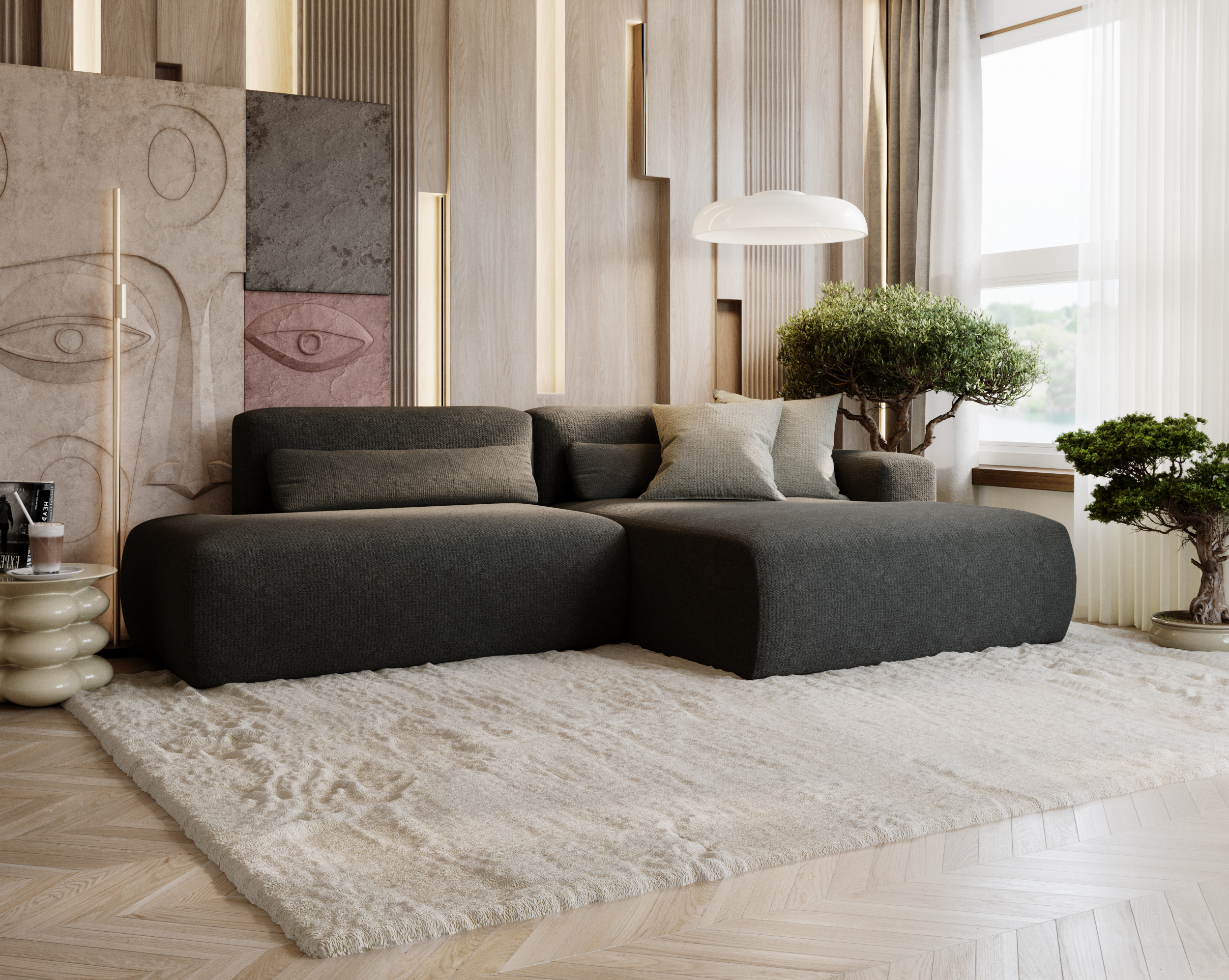 Ecksofa mit Schlaffunktion & Bettkasten Reve