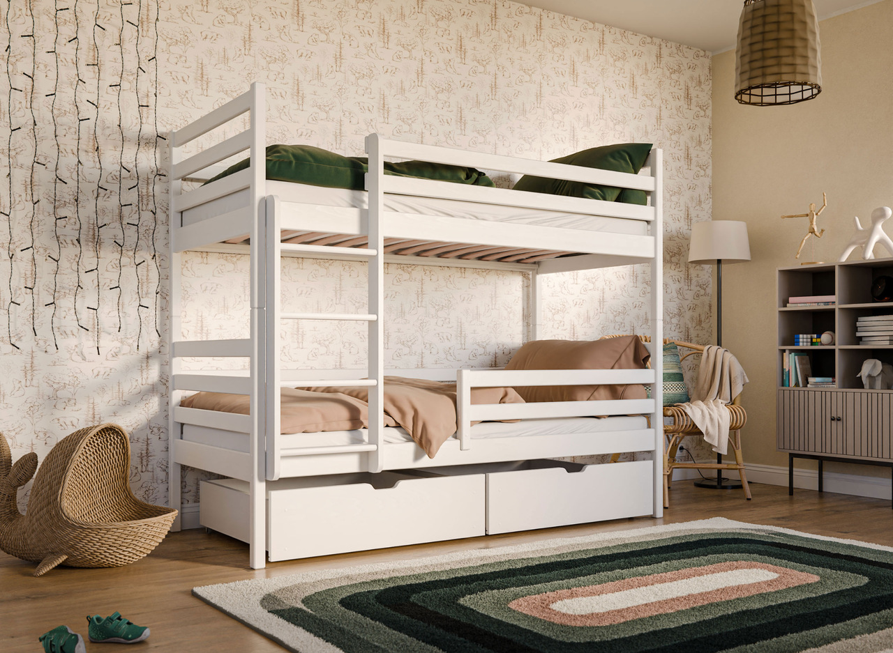 Etagenbett Weiss Nemo mit Schubladen Etagenbett Weiss Nemo mit Schubladen