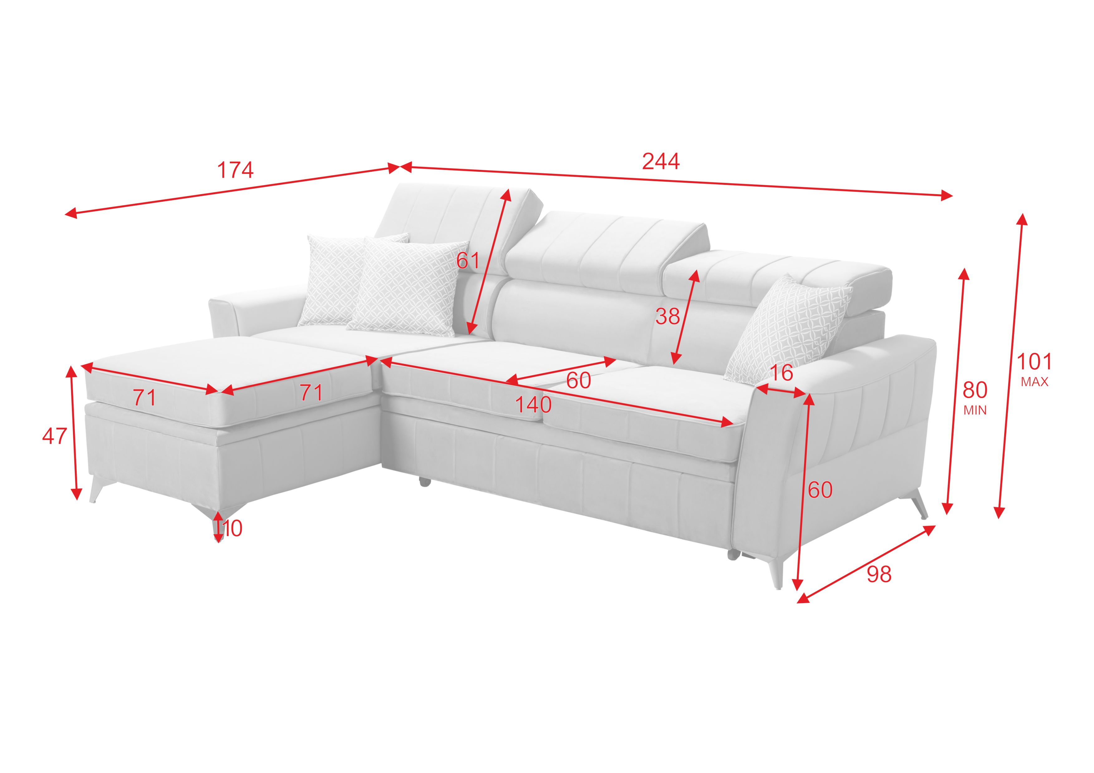 Eckschlafsofa Bartez mini