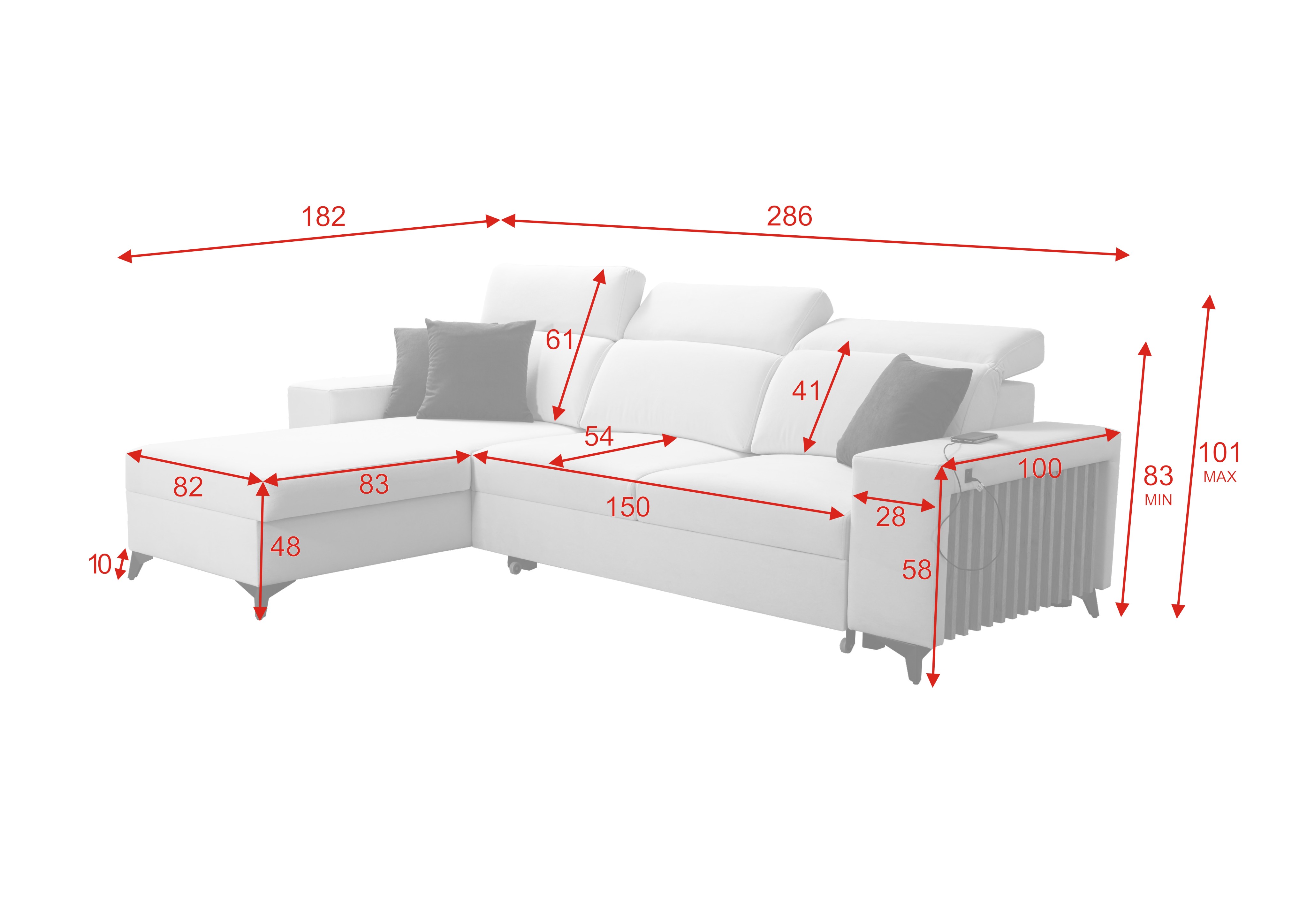 Eckschlafsofa Bartone mini