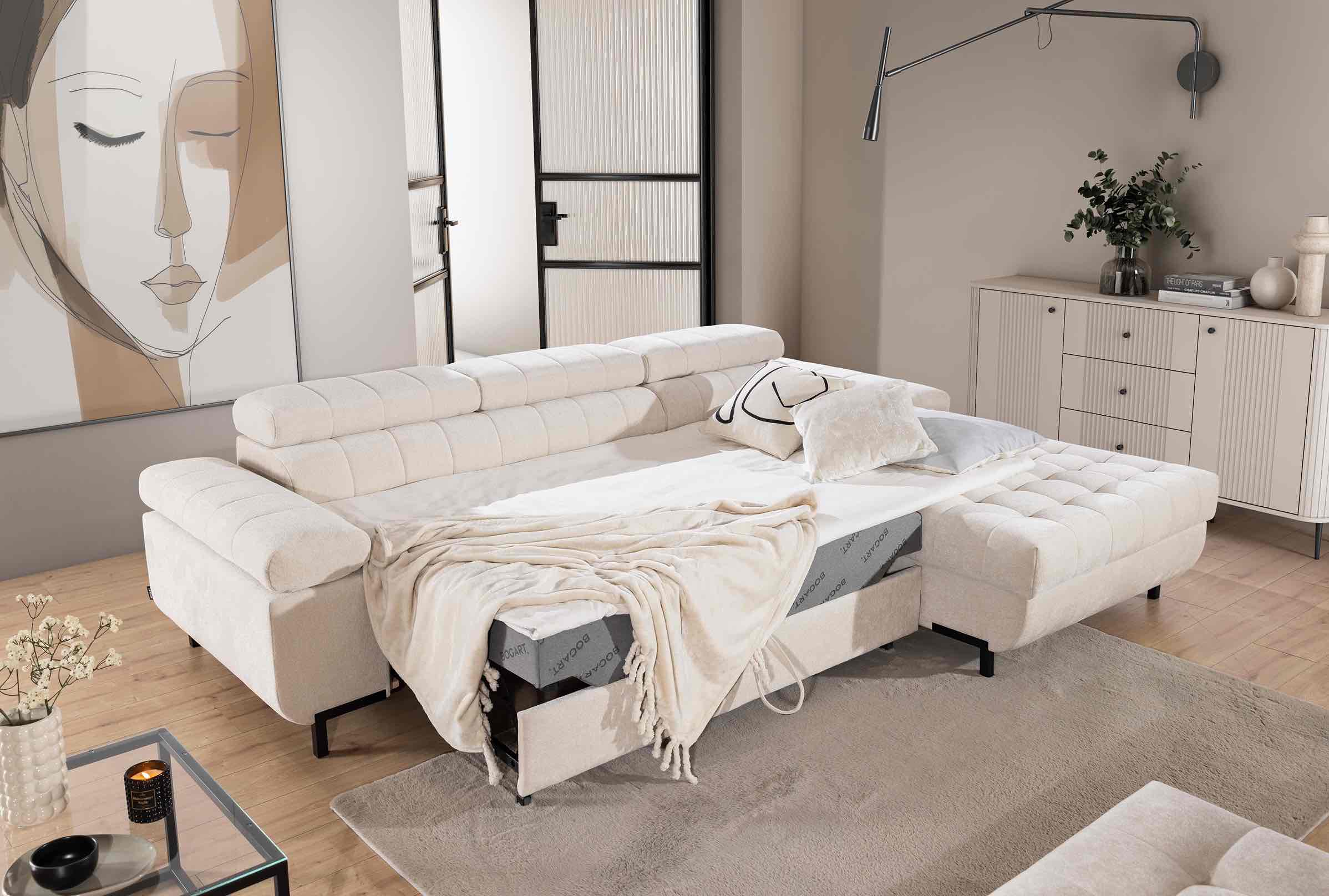Ecksofa mit Schlaffunktion & Bettkasten Romeo mini