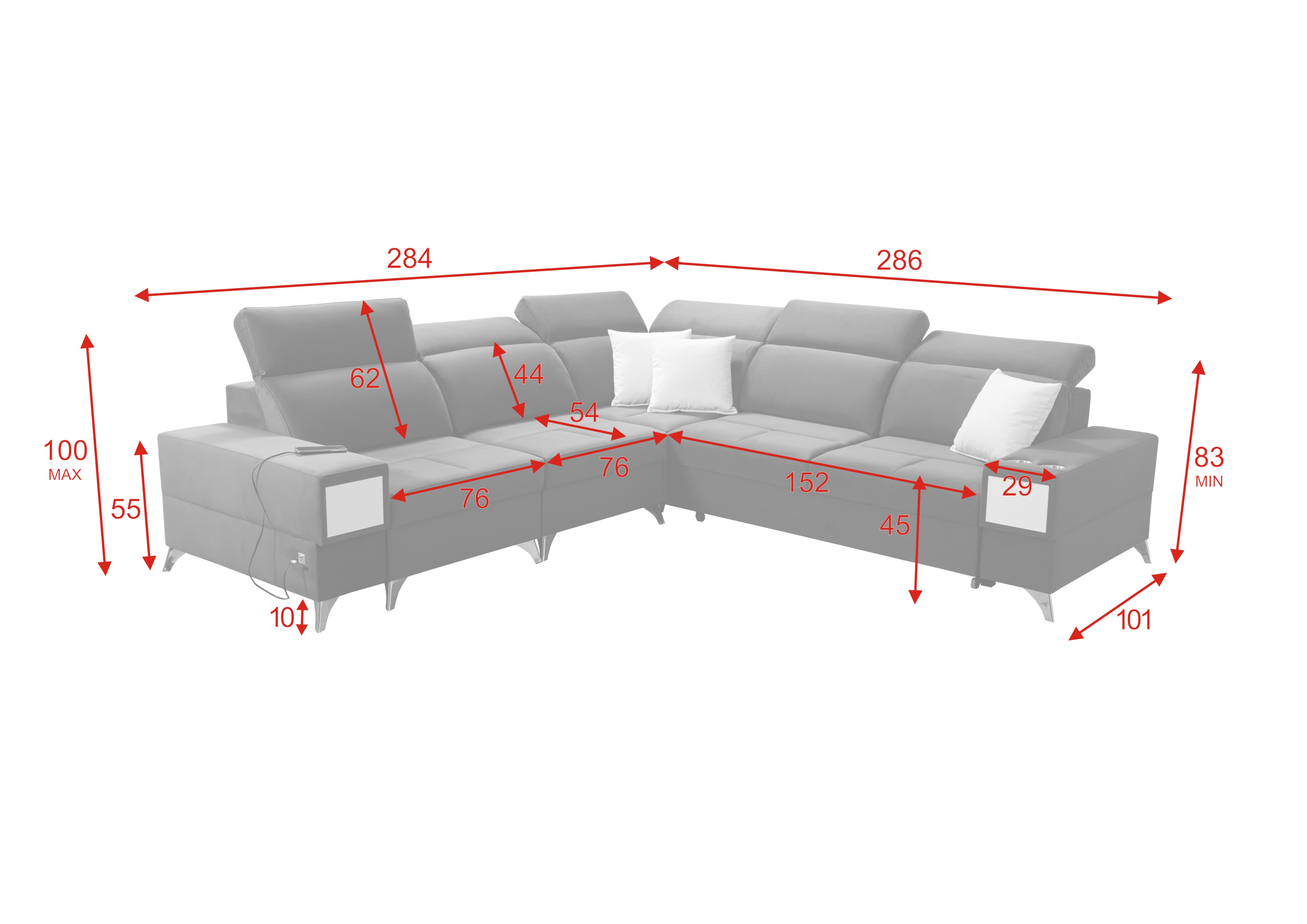 Eckschlafsofa Deus L2