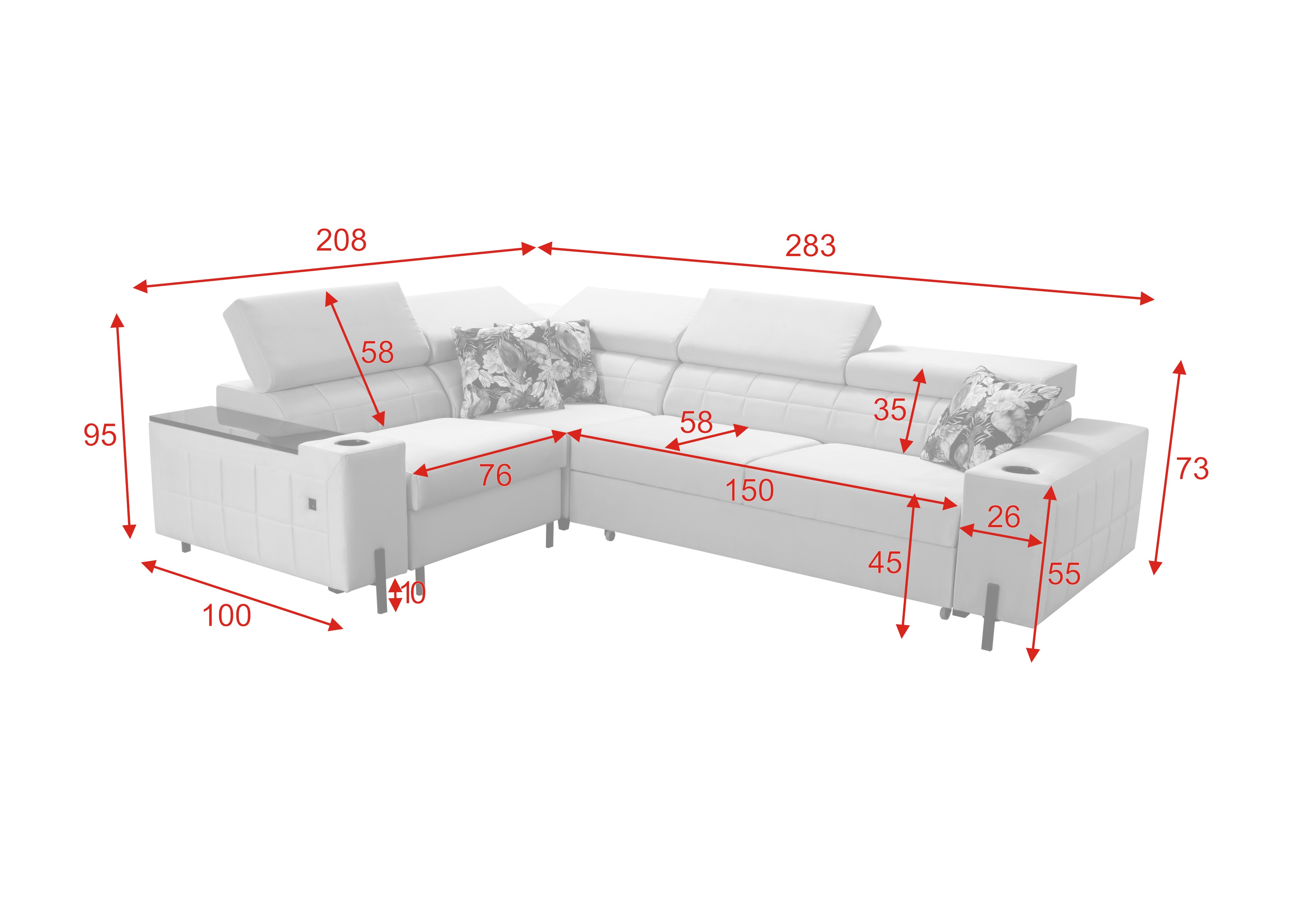 Eckschlafsofa Gabio mini