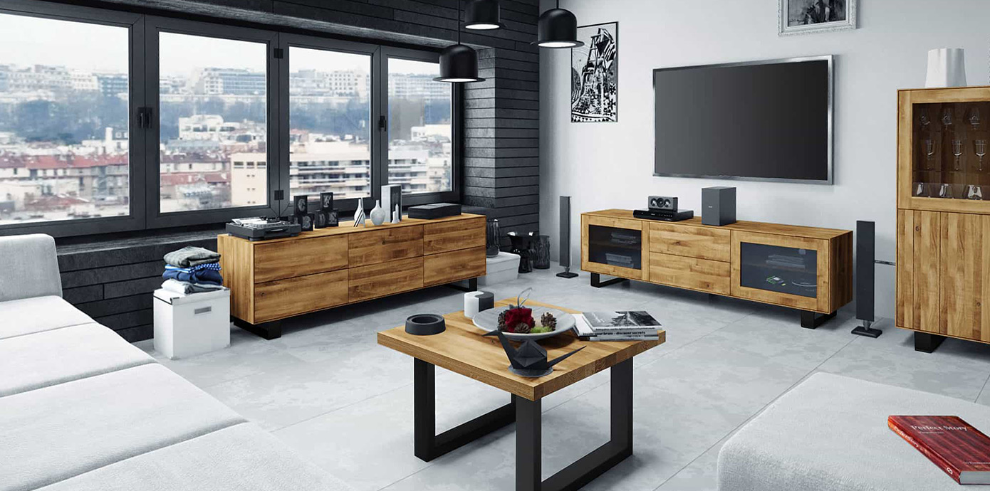 Wohnzimmer Möbel Set Steel: Industrial Stil für dein Zuhause