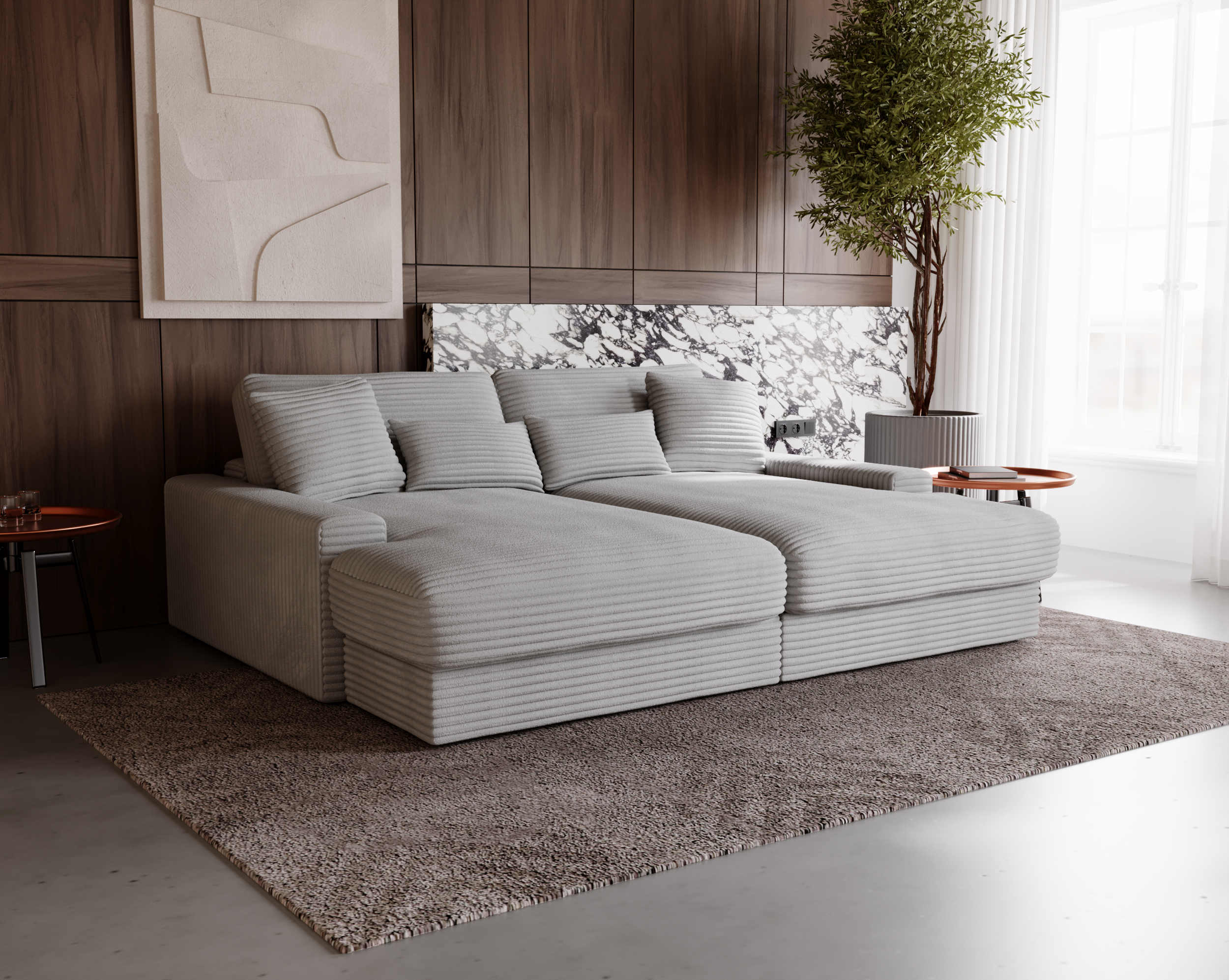Bigsofa CORD GRAU Happy Bigsofa CORD GRAU Happy