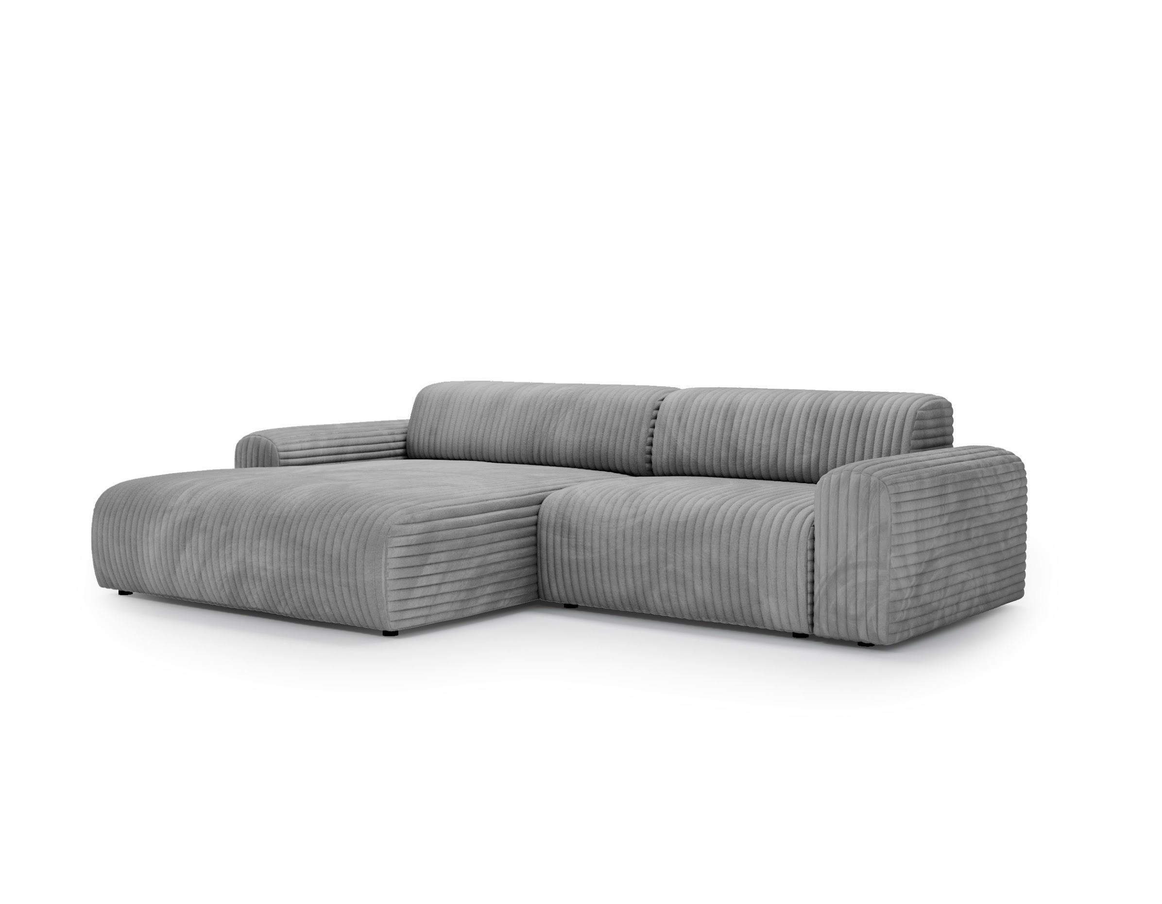 Ecksofa Cord Grau Valoris