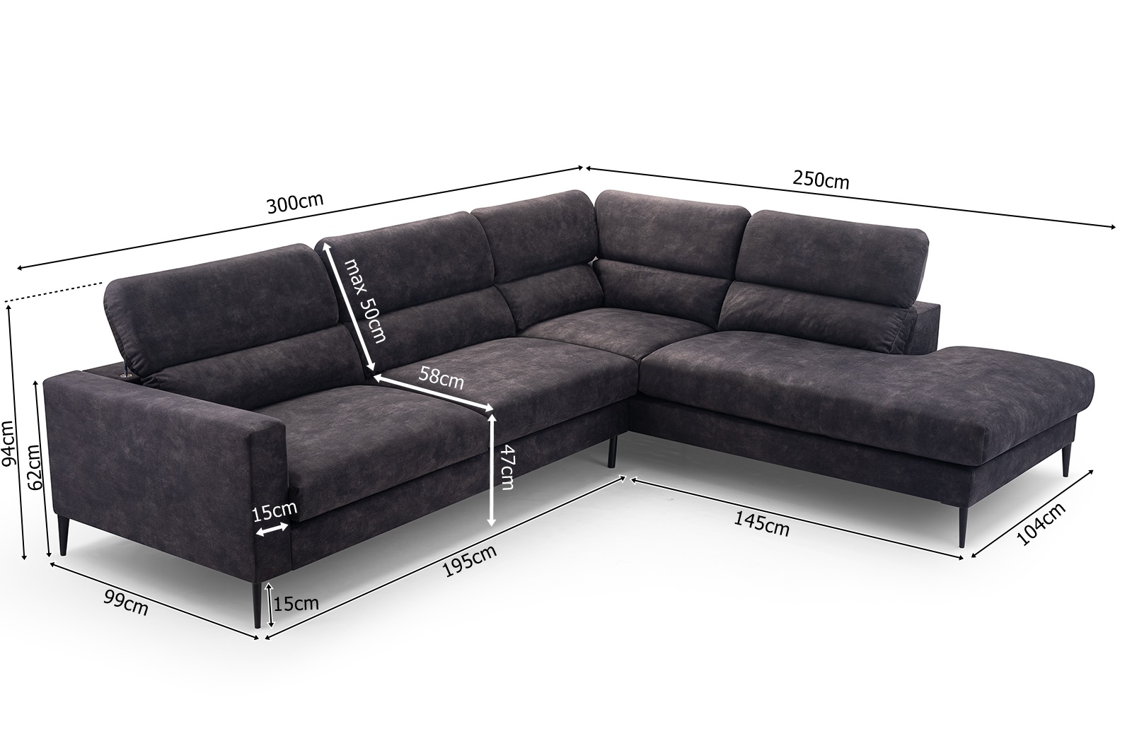 Sofa L-Form Cayenne