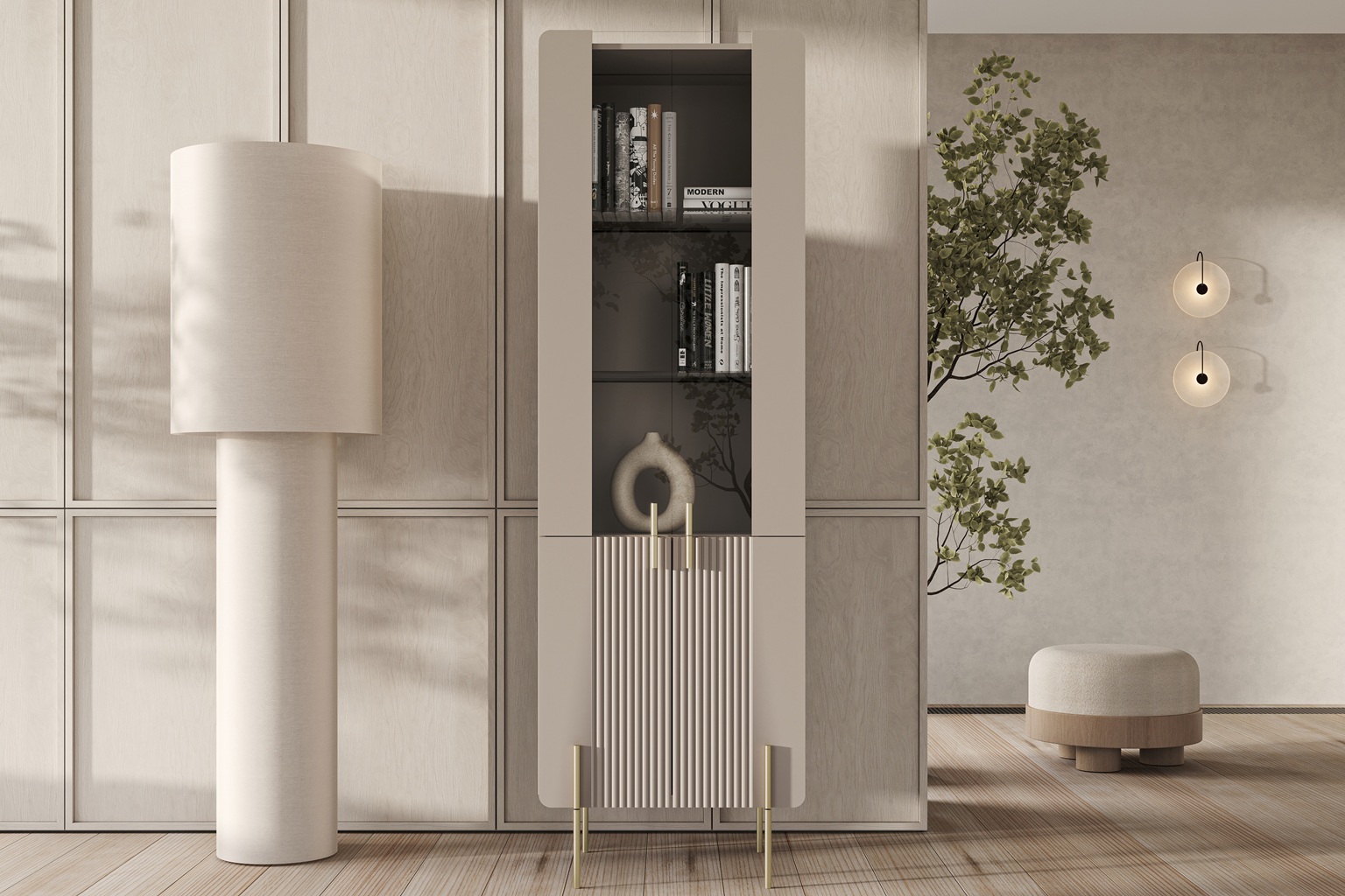 Vitrine modern Malmi vitrine beige malmi