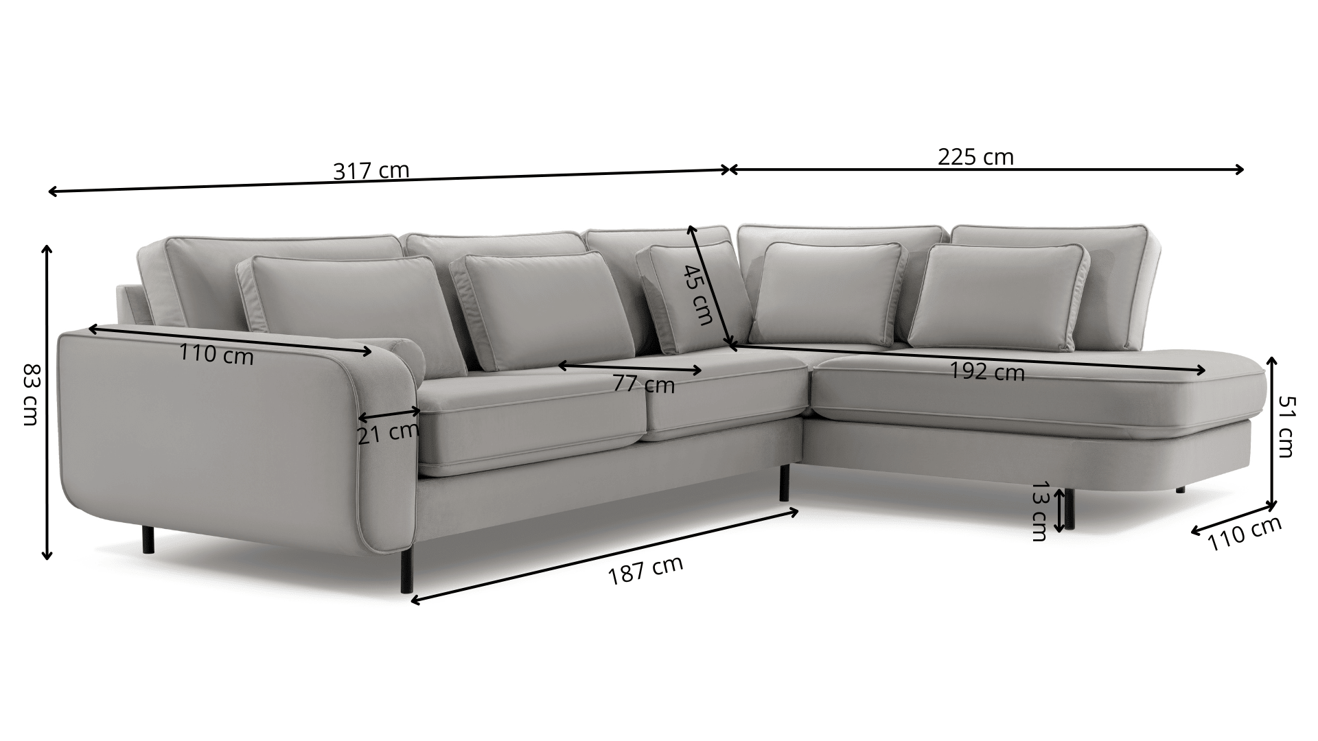 Sofa L-form Filip