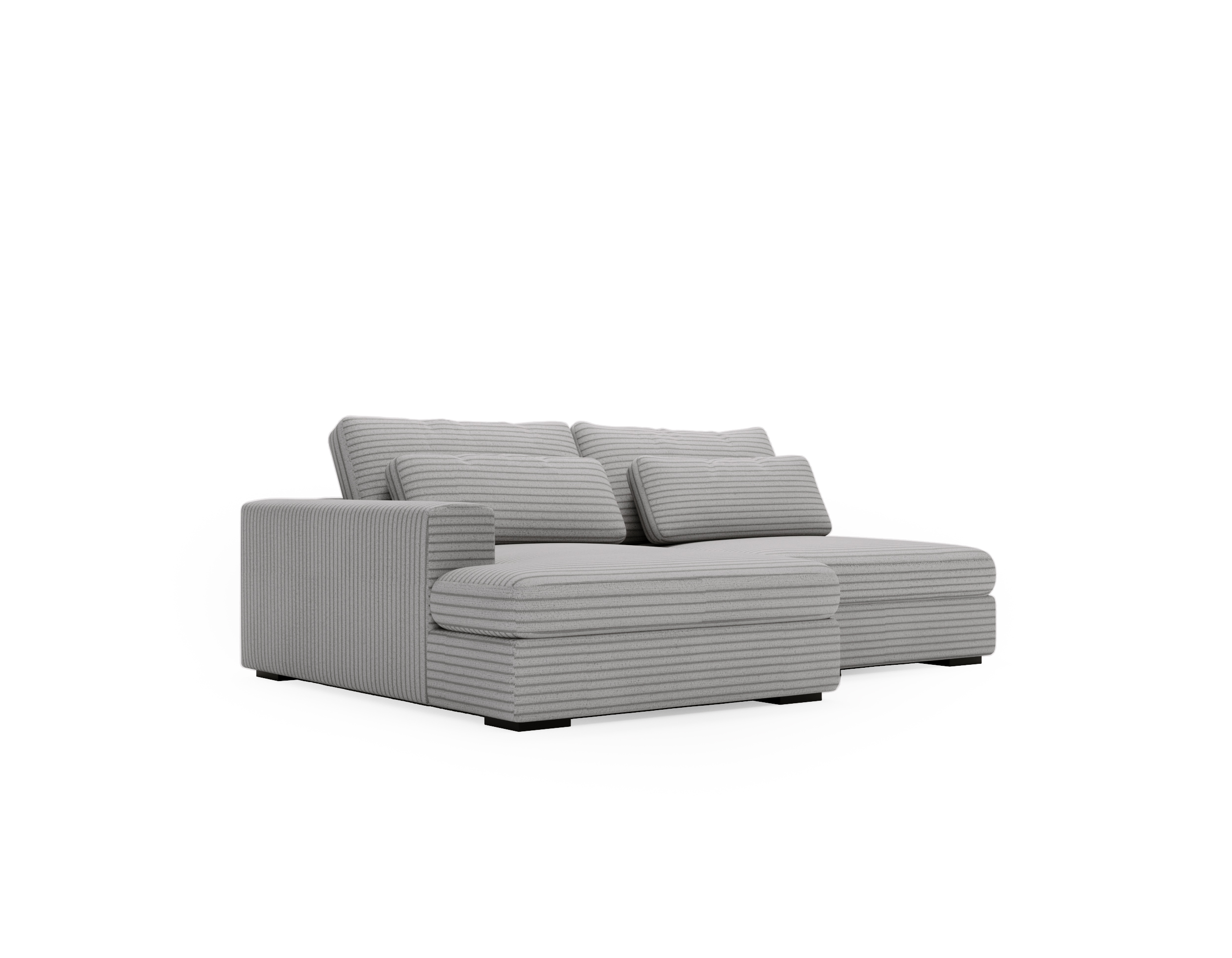 Ecksofa mit Schlaffunktion Grau CORD & Bettkasten Ecksofa mit Schlaffunktion Grau CORD & Bettkasten