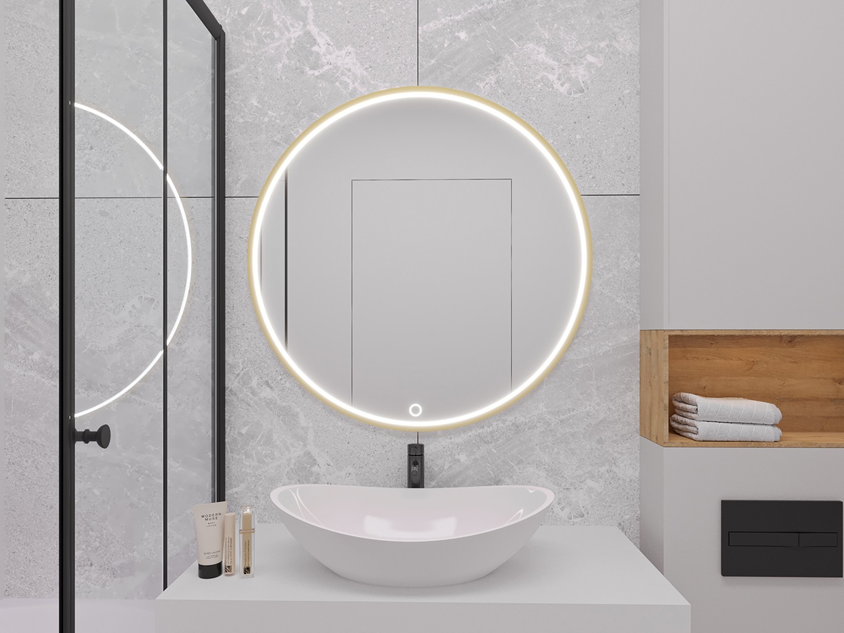 Badspiegel mit Beleuchtung Orandiu L