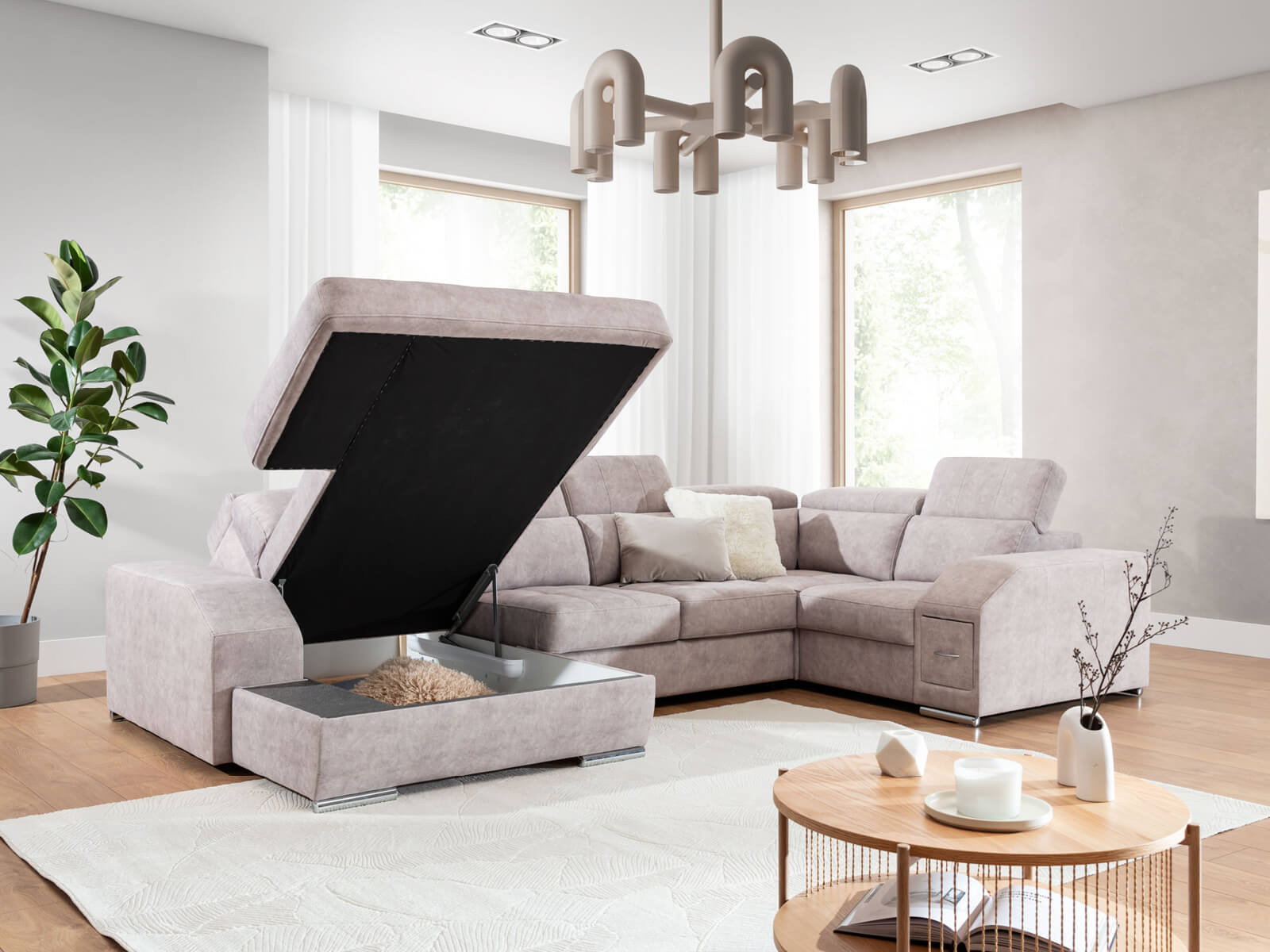 Wohnlandschaft mit Schlaffunktion & Bettkasten Tulon Wohnlandschaft mit Schlaffunktion & Bettkasten Tulon