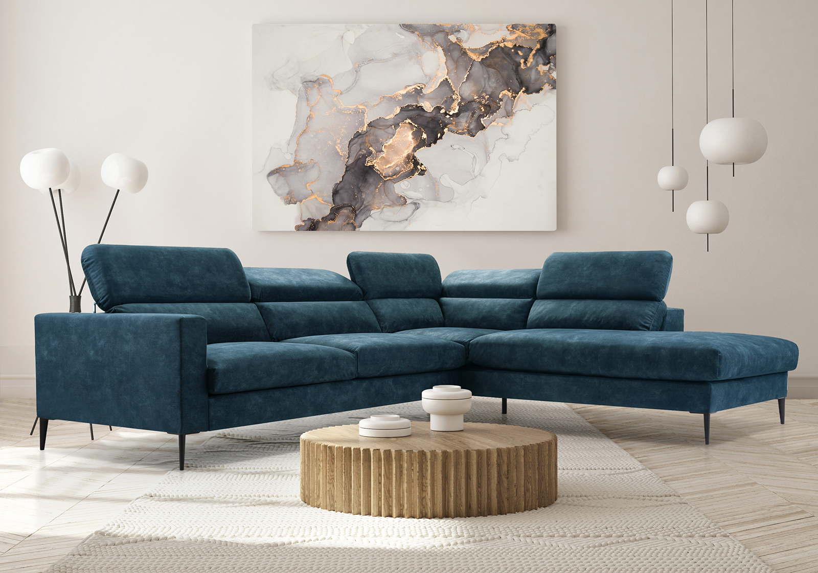 Sofa L-Form Cayenne turkis