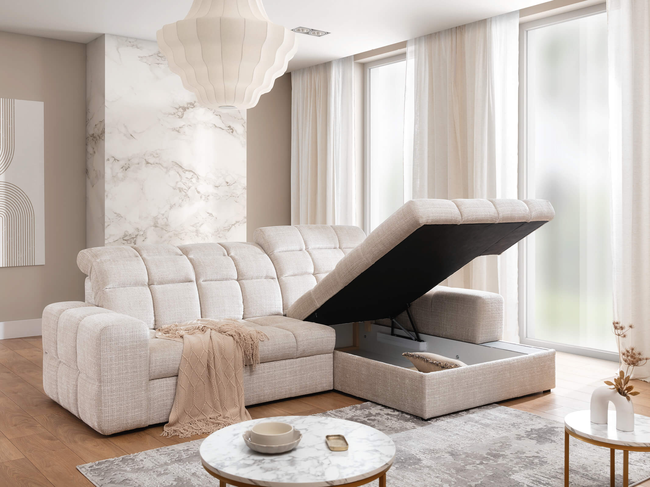 Ecksofa mit Schlaffunktion & Bettkasten LEA Ecksofa mit Schlaffunktion & Bettkasten LEA
