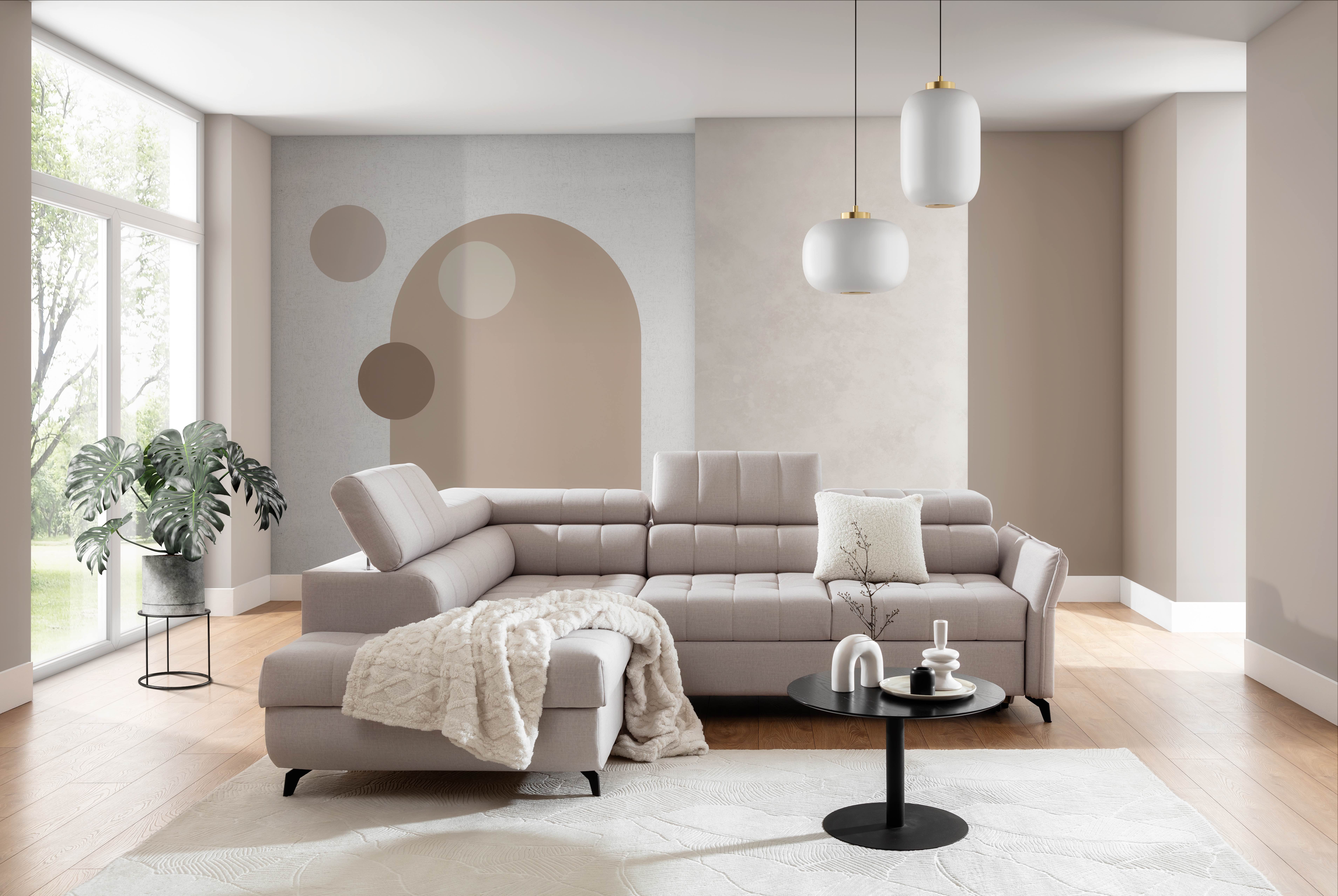 Ecksofa mit Schlaffunktion & Bettkasten Elarias