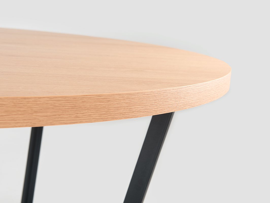 Esstisch rund eiche mit stahl - Maple detal