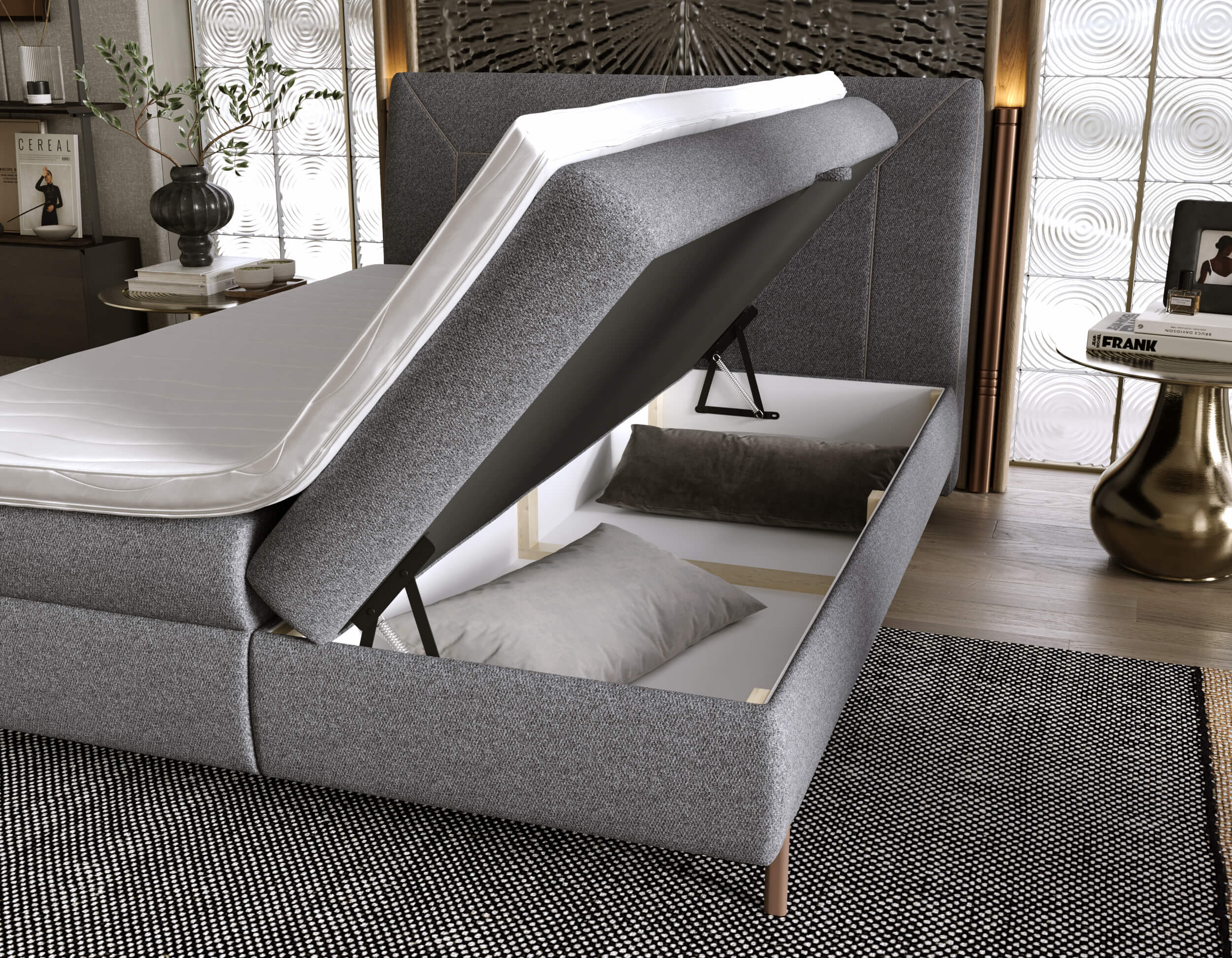 Boxspringbett mit Bettkasten Evia 180x200 Boxspringbett mit Bettkasten Evia 180x200