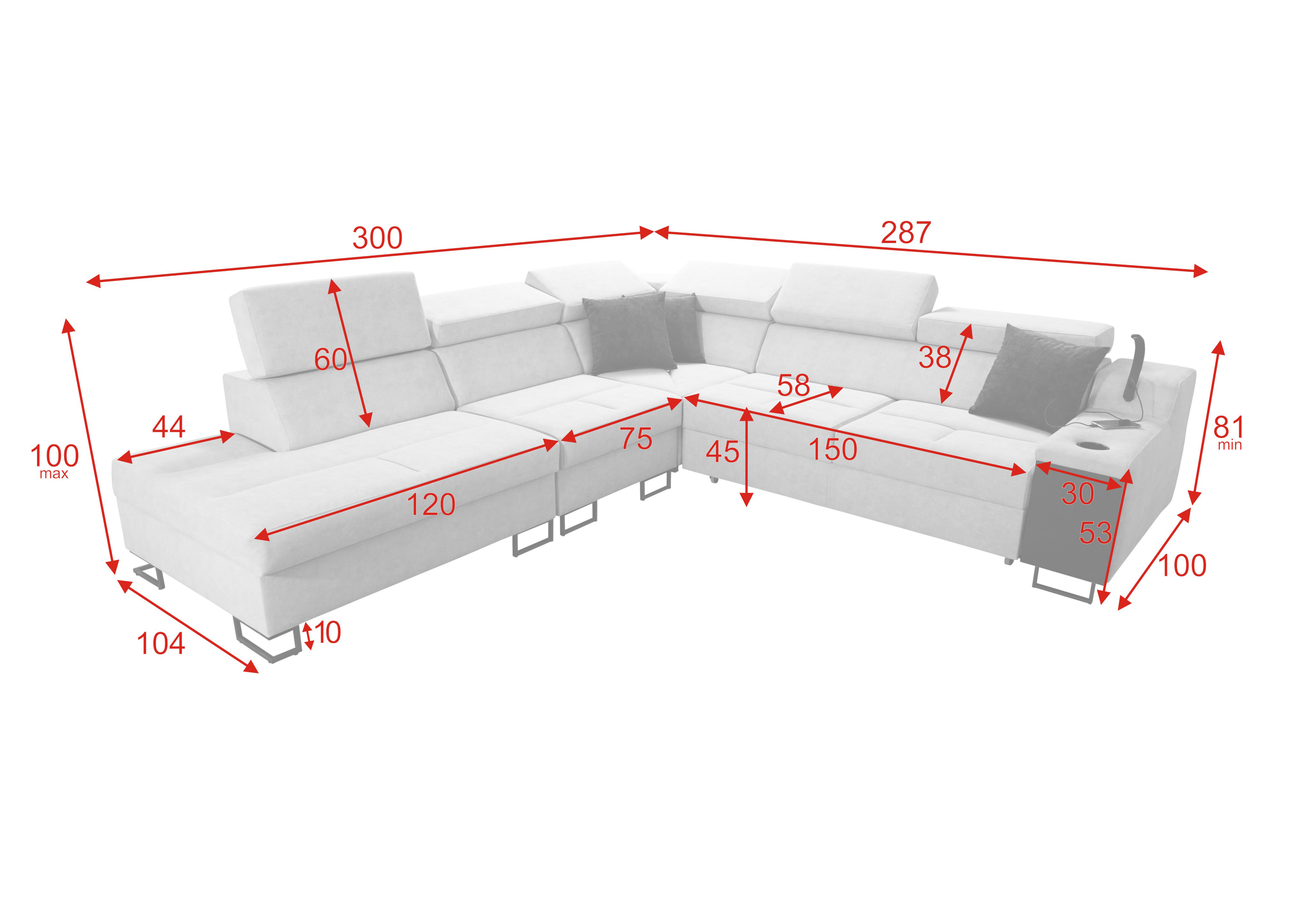 Eckschlafsofa Alicante IX