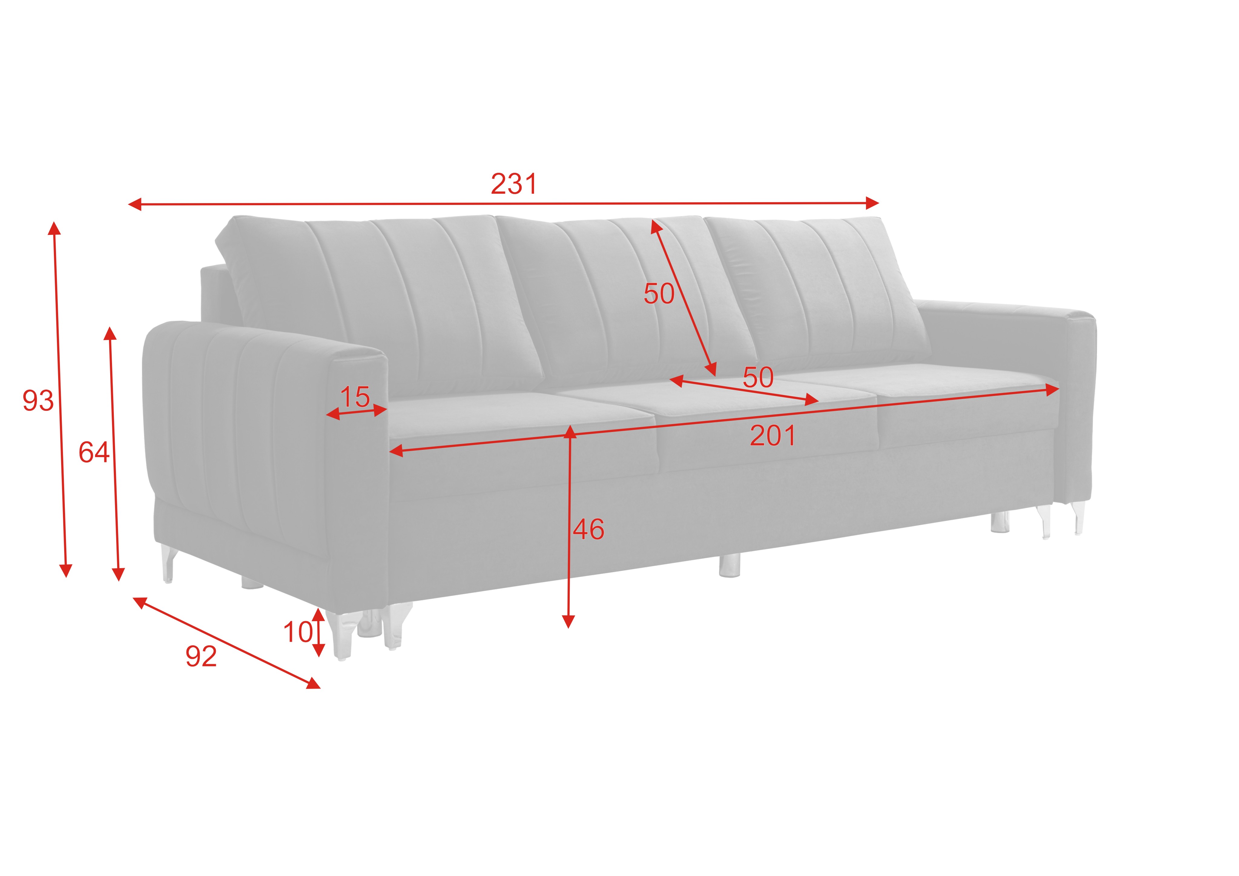 Schlafsofa mit Bettkasten Oli