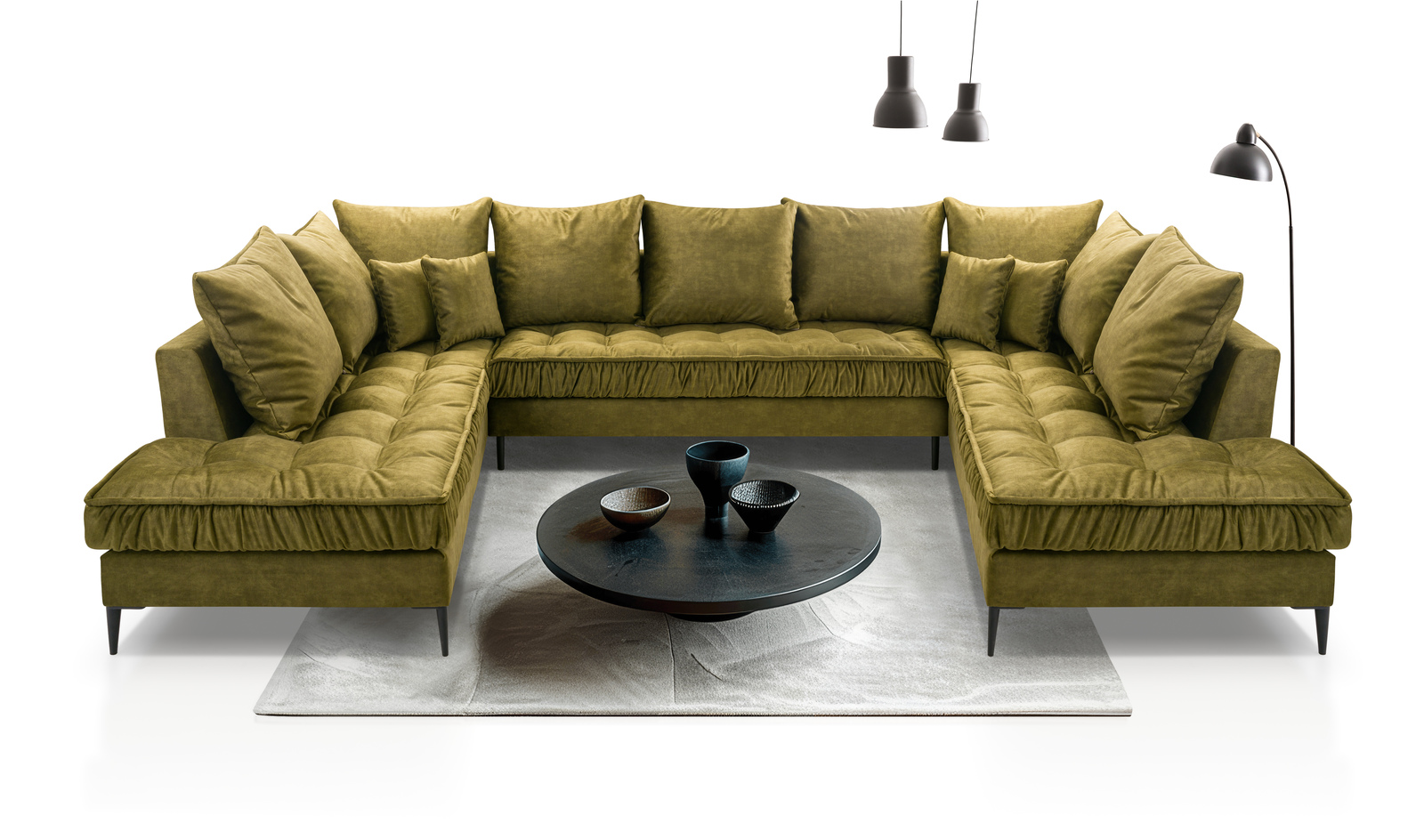 Wohnlandschaft U-Form San Marino - optional Polsterhocker Wohnlandschaft U-Form San Marino - optional Polsterhocker