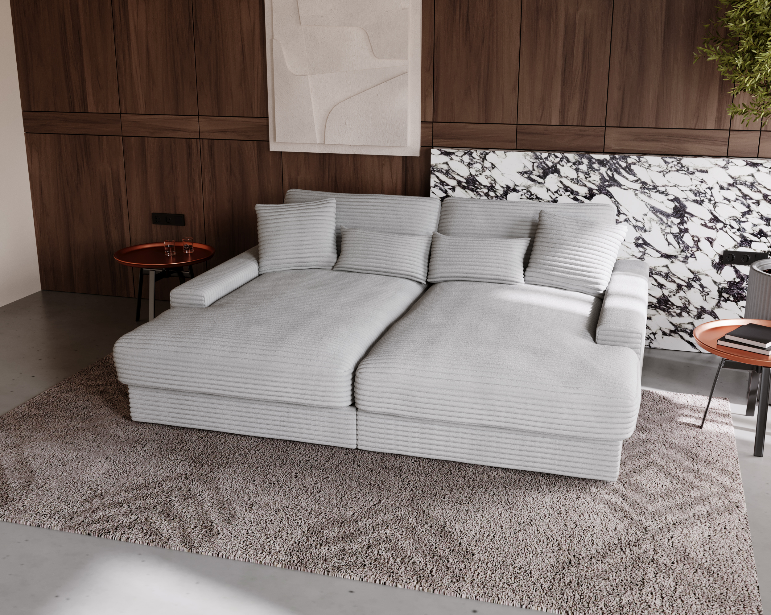 Bigsofa CORD GRAU Happy Bigsofa CORD GRAU Happy