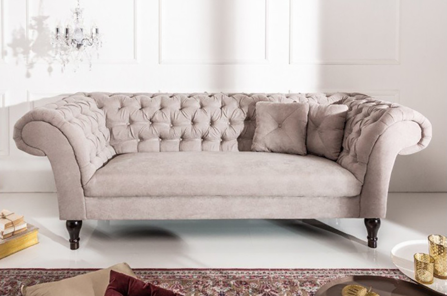 glamour sofa samt Chesterfield Sofa 3-Sitzer 2-sitzer Charleston samt beige