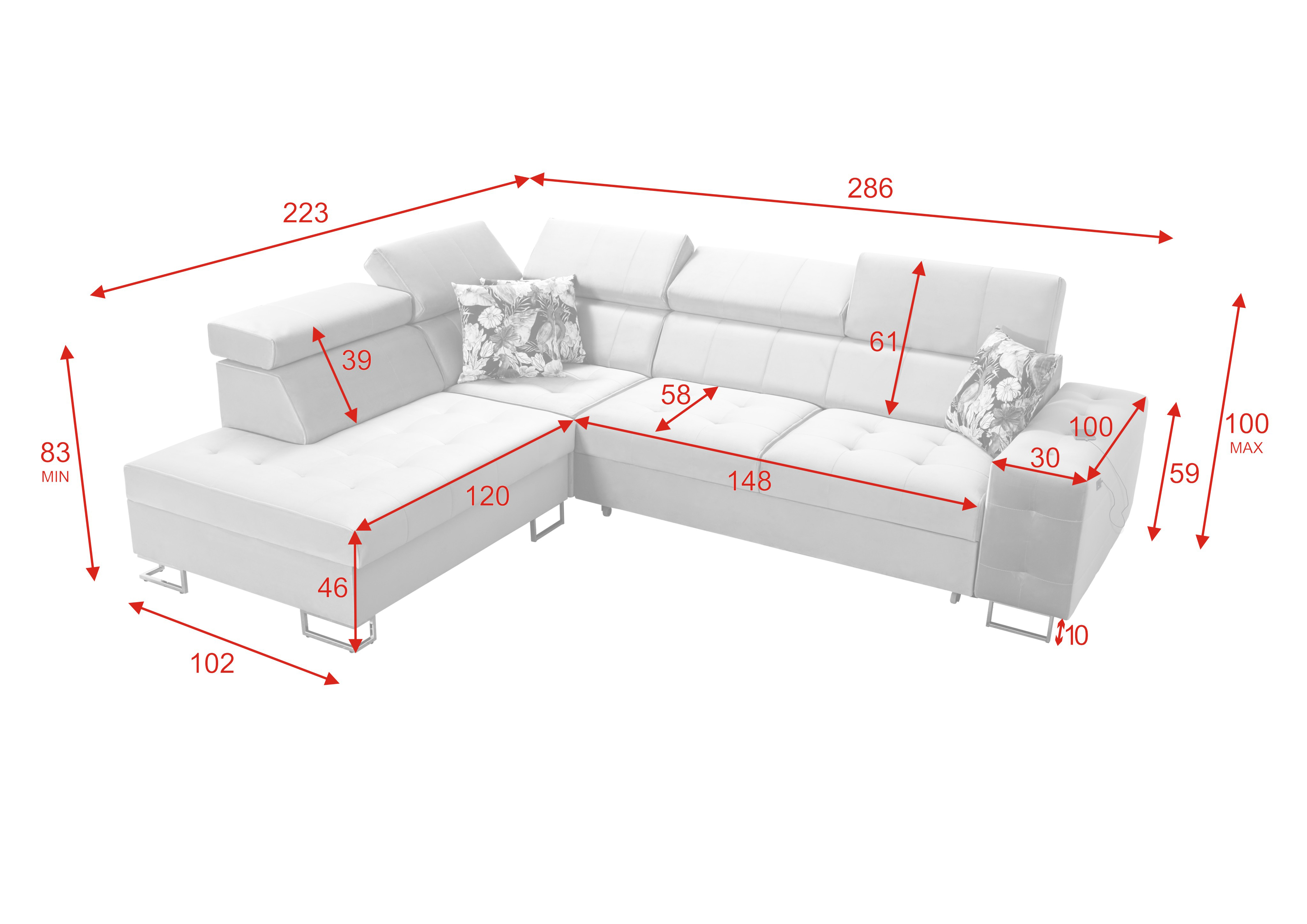 Eckschlafsofa Hilton mini II