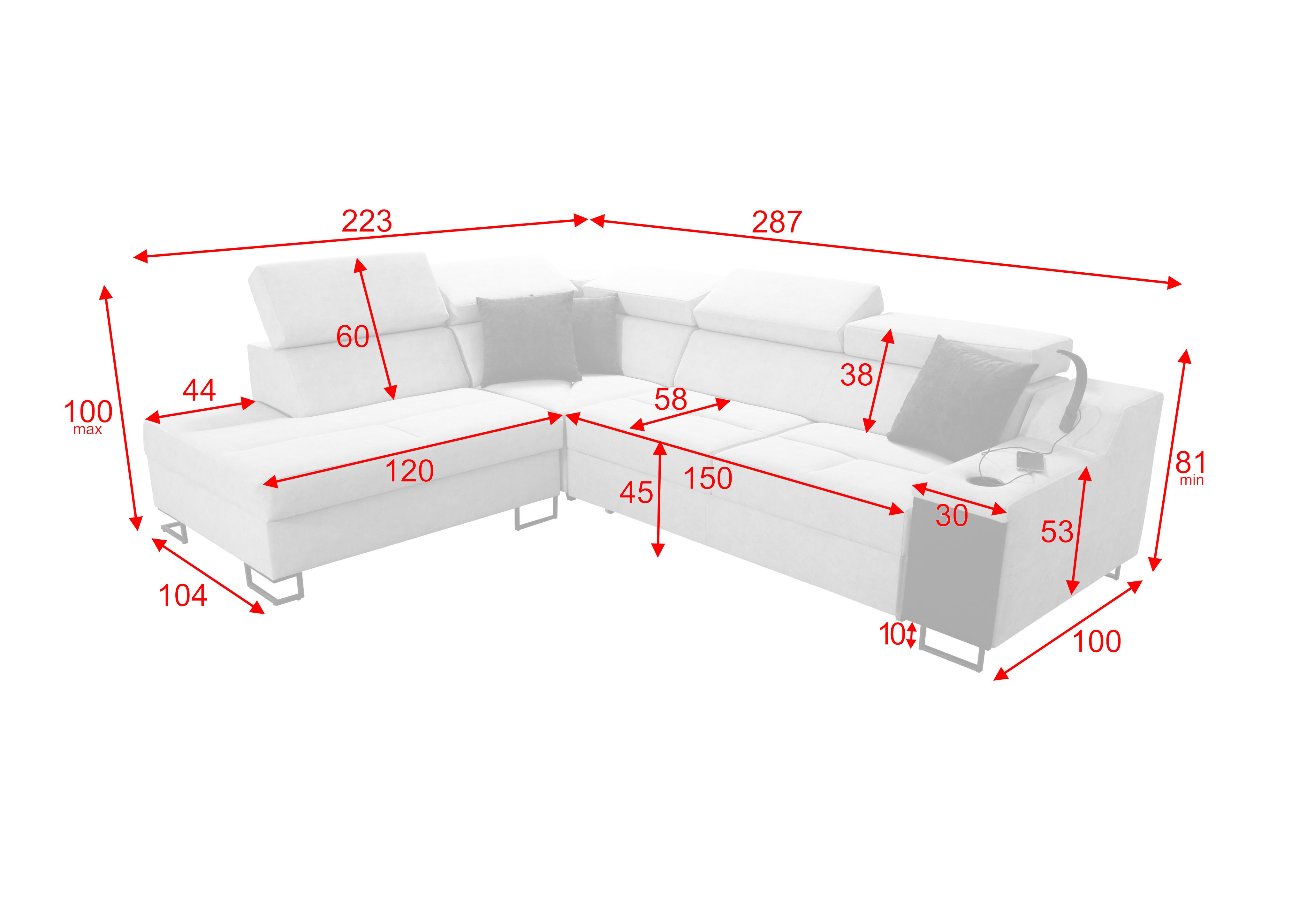 Eckschlafsofa Alicante VII