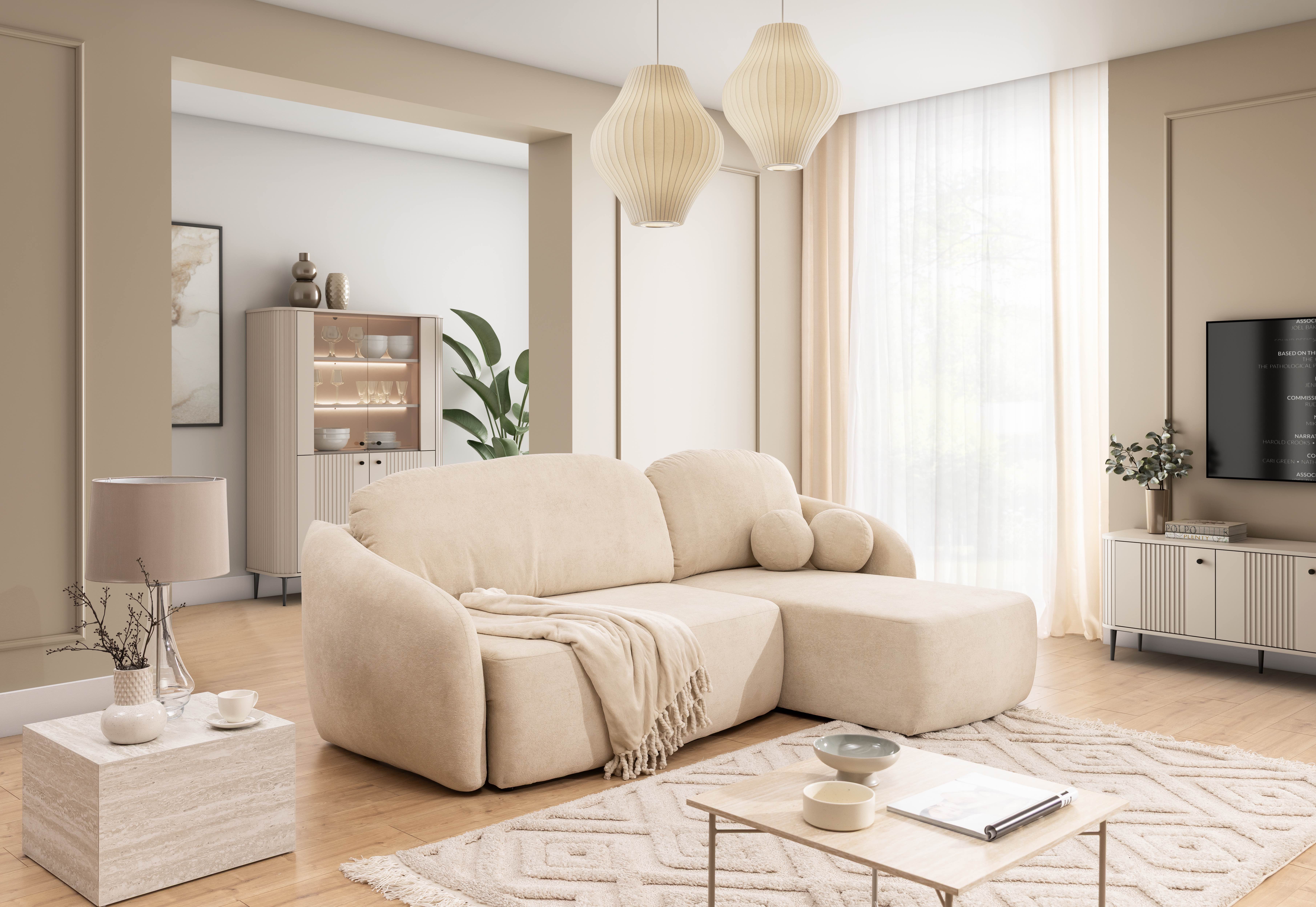 Ecksofa mit Schlaffunktion & Bettkasten Safran Ecksofa mit Schlaffunktion & Bettkasten Safran
