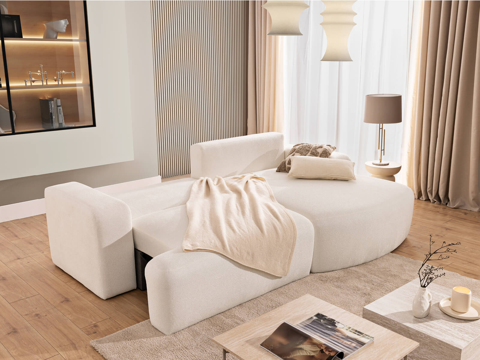 Ecksofa mit Schlaffunktion & Bettkasten Alma