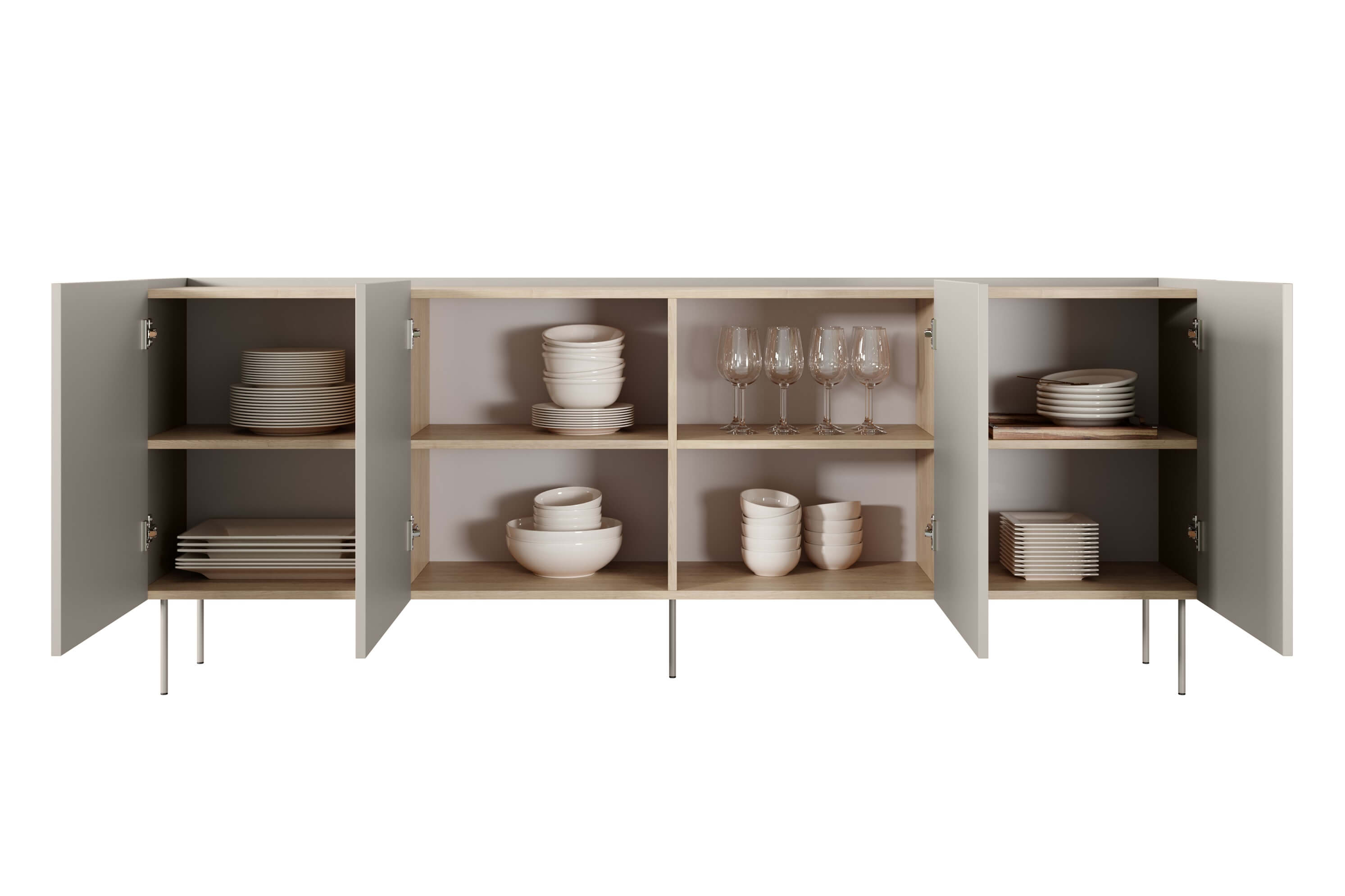 Sideboard beige Innenraum