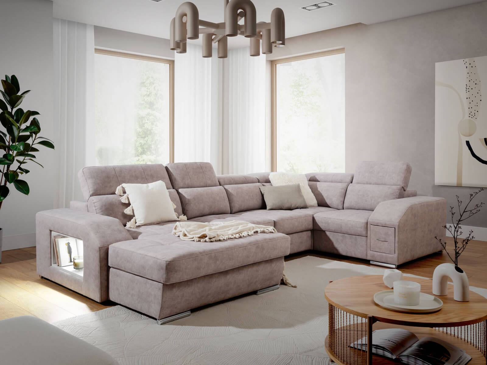 Wohnlandschaft mit Schlaffunktion & Bettkasten Tulon Wohnlandschaft mit Schlaffunktion & Bettkasten Tulon