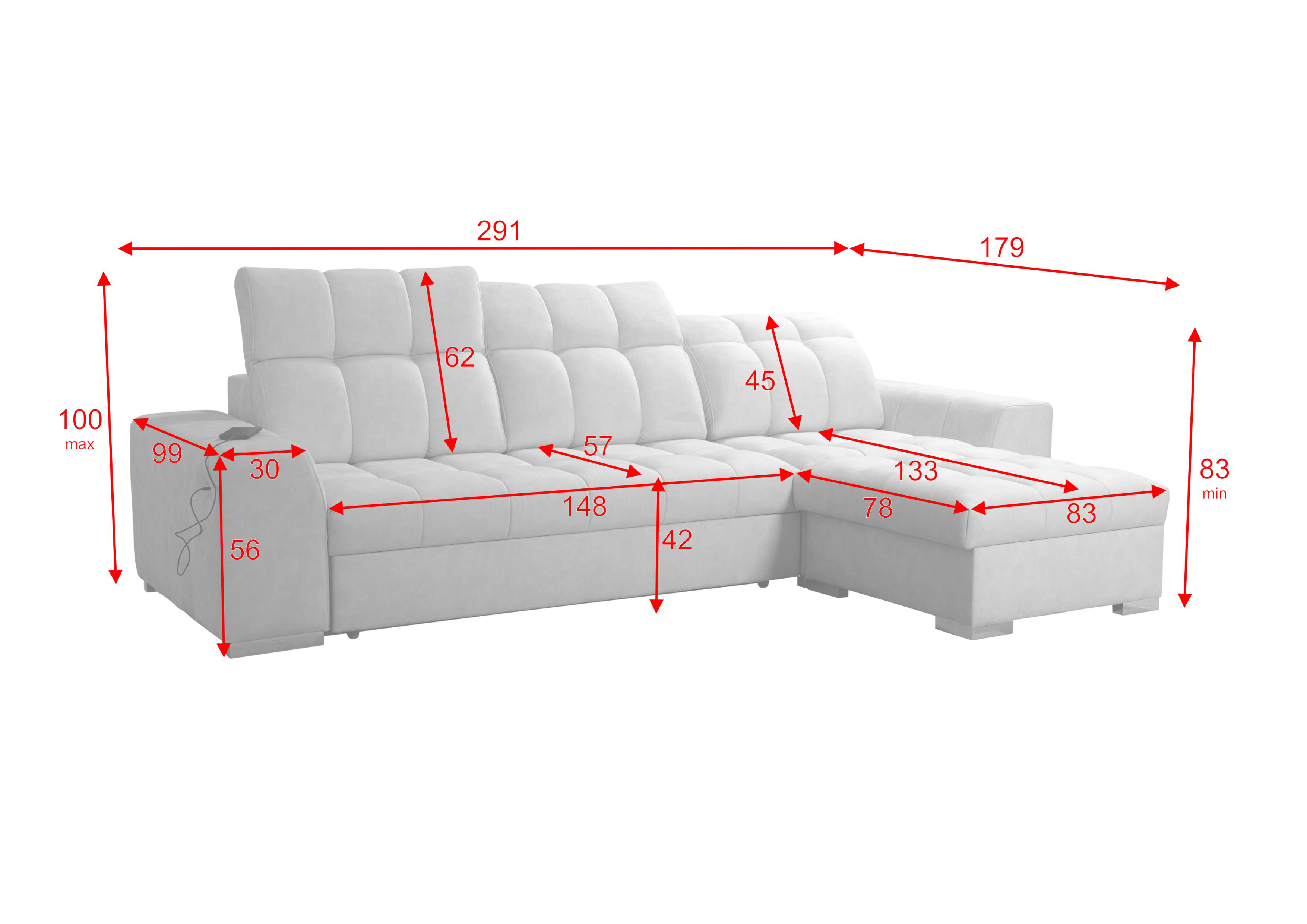 Eckschlafsofa Pagano mini