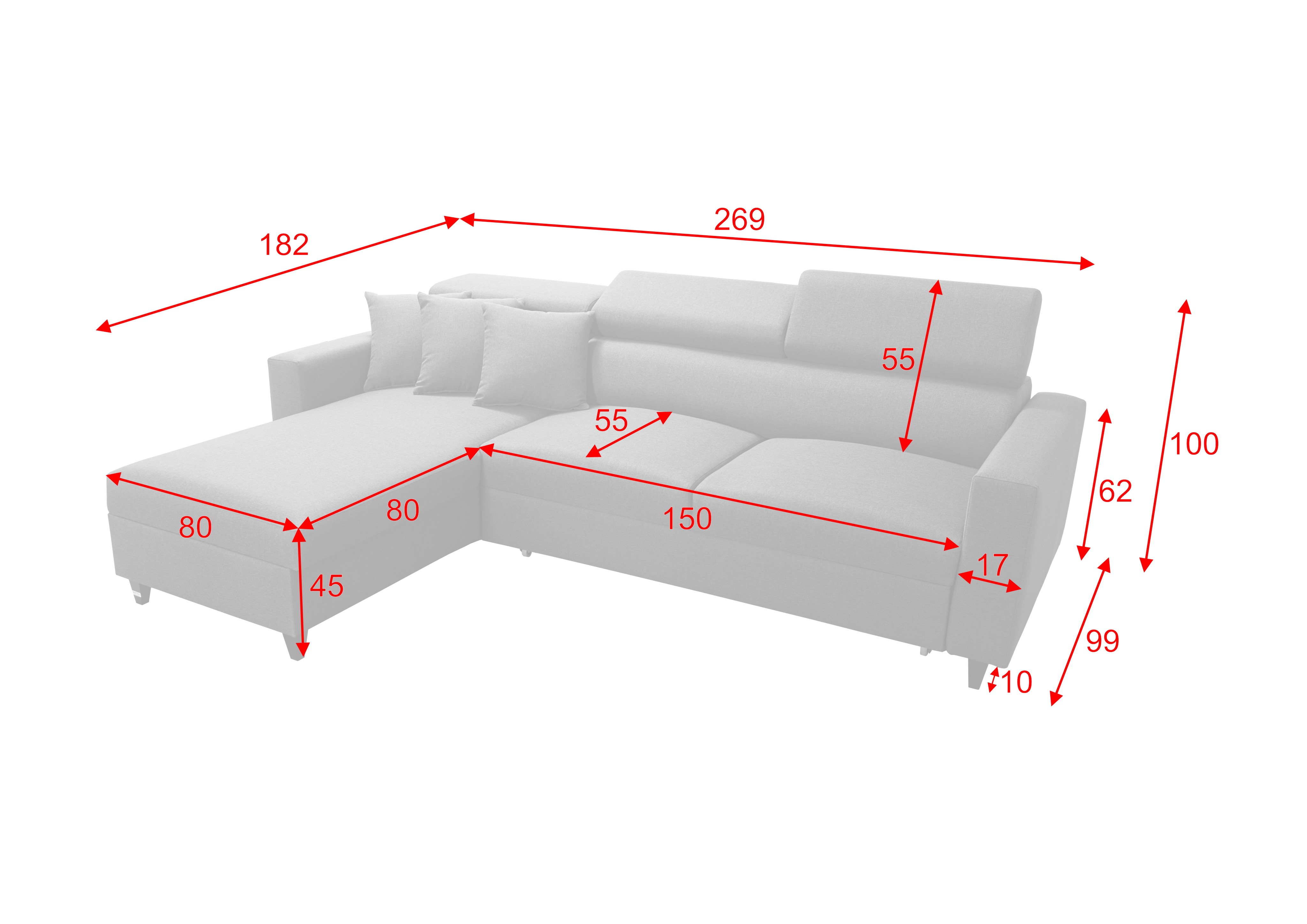 Eckschlafsofa Loretta mini