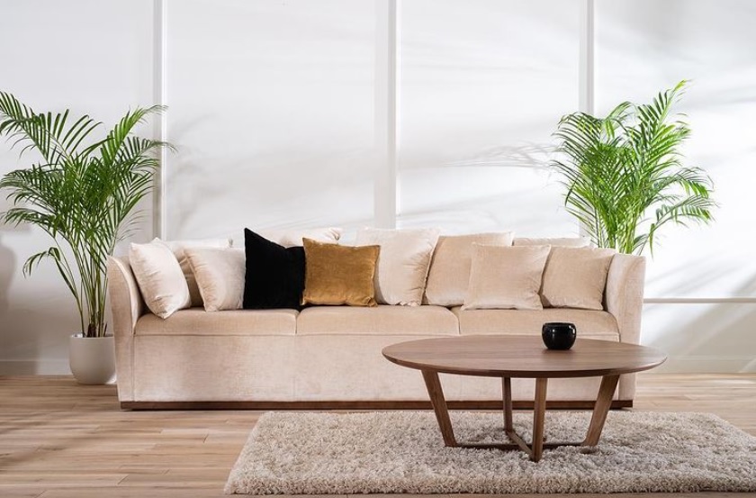 3-Sitzer Sofa ArtDeco beige Lupe