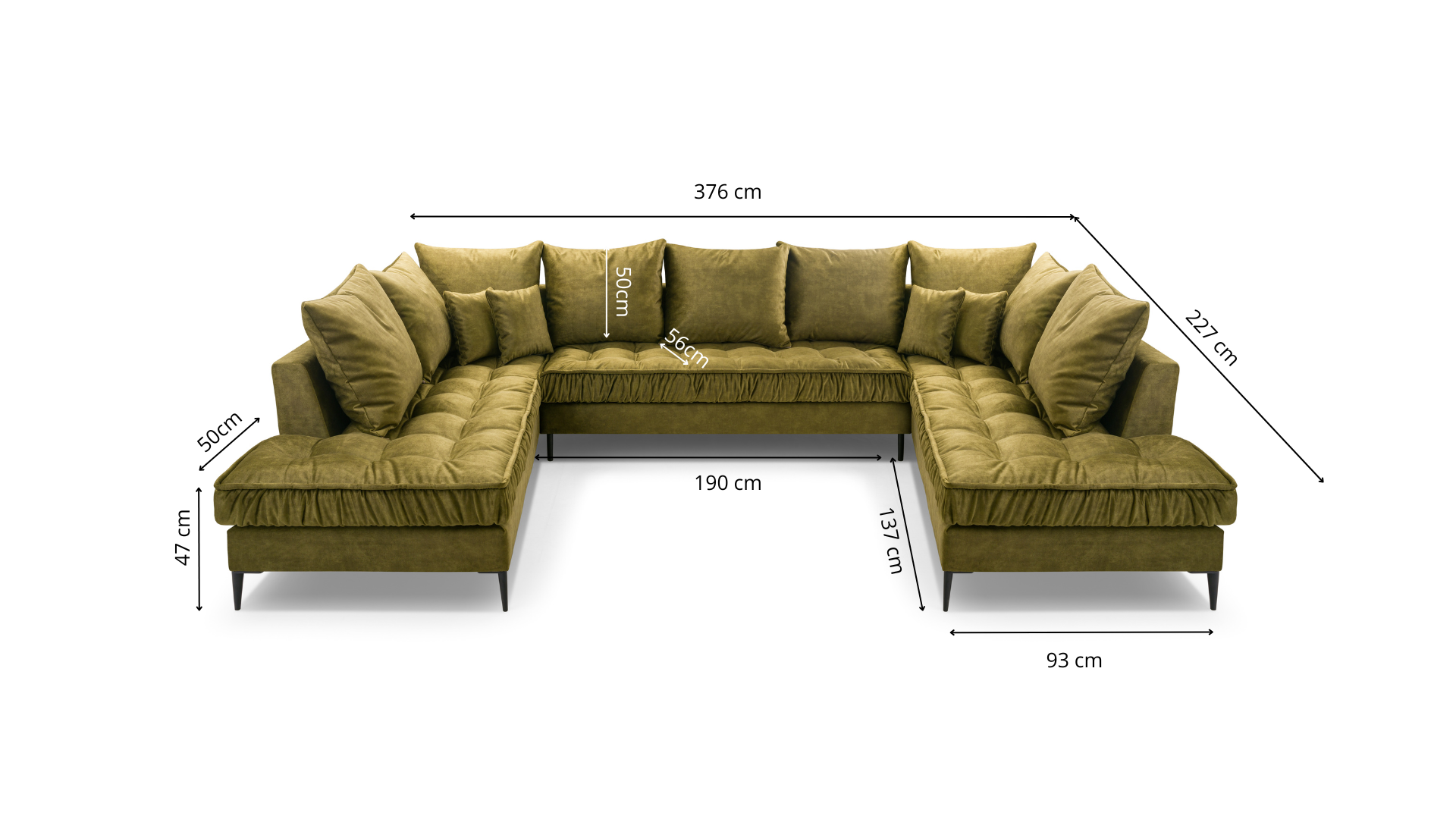 Wohnlandschaft U-Form San Marino - optional Polsterhocker Wohnlandschaft U-Form San Marino - optional Polsterhocker