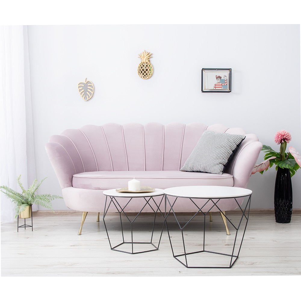 delux Sofa Shell samt rosa