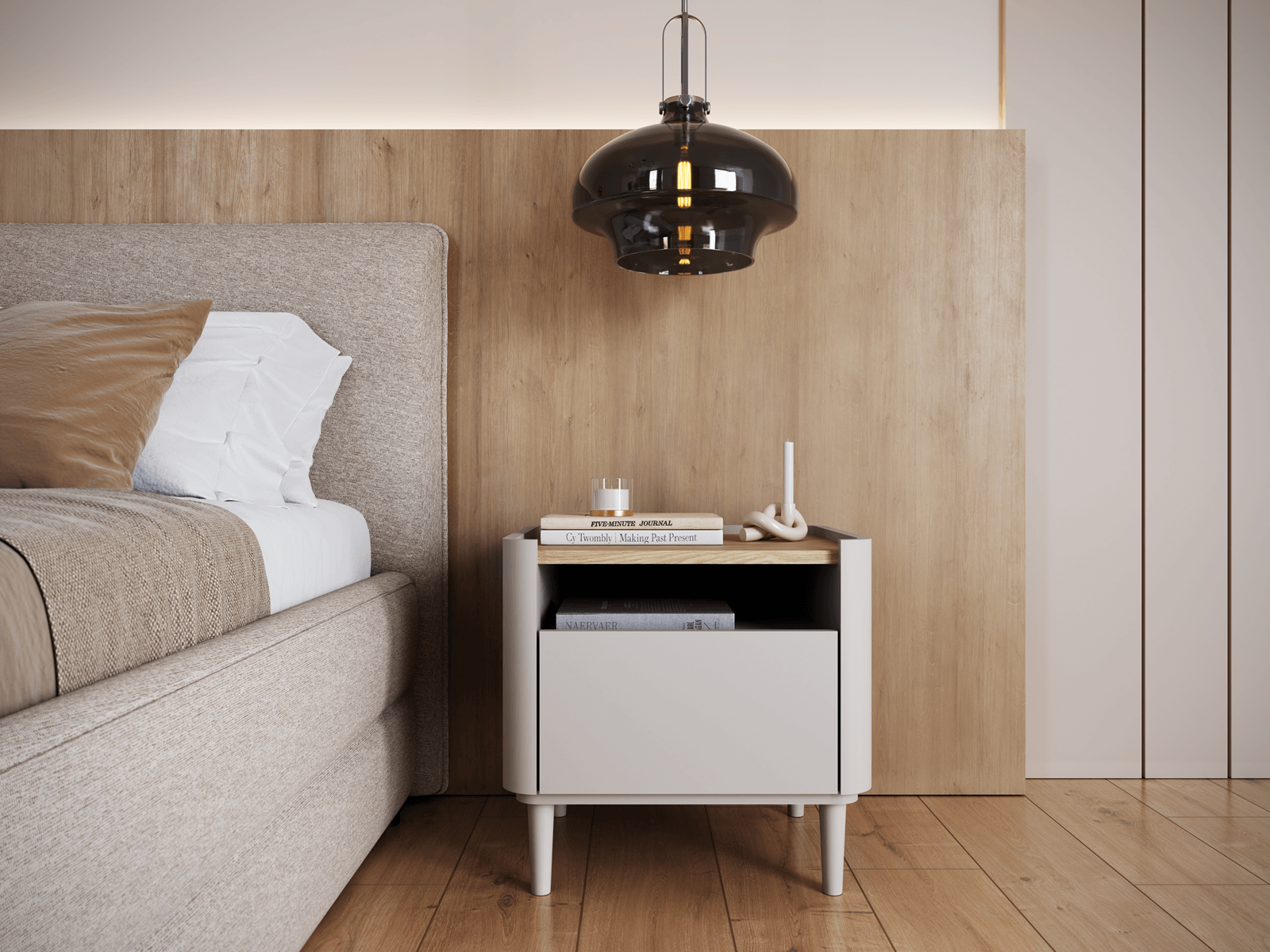 Nachttisch Beige Elivo