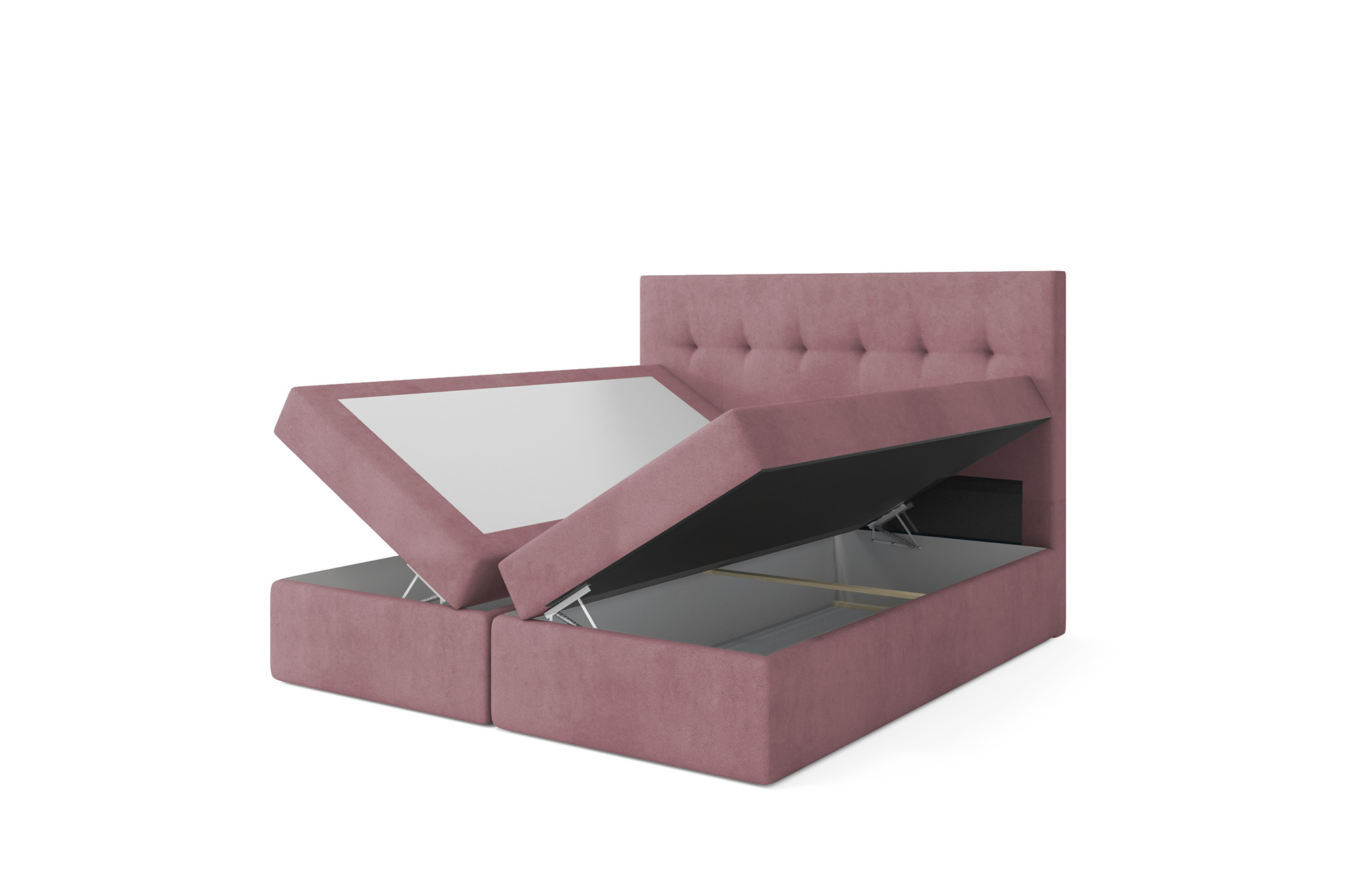 Boxspringbett mit Bettkasten rosa -Remo
