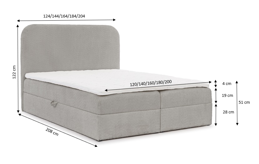 Boxspringbett 160x200 Luna Boxspringbett 200x200 Luna Boxspringbett 120x200 Luna Boxspringbett 160x200 Luna Boxspringbett 140x200 Luna Boxspringbett 180x200 Luna