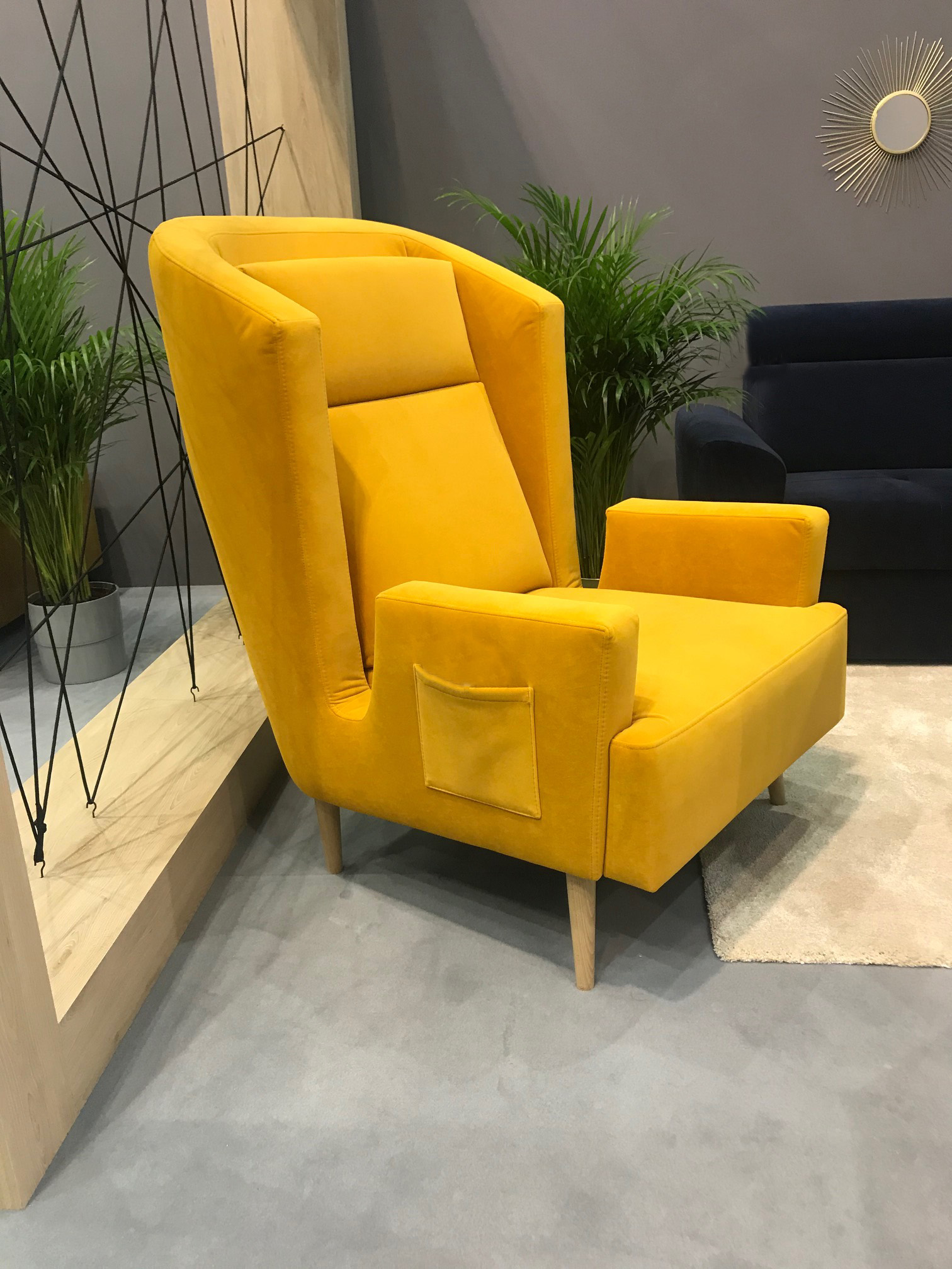 Designer Sessel gelb gordon- matt velvet 48