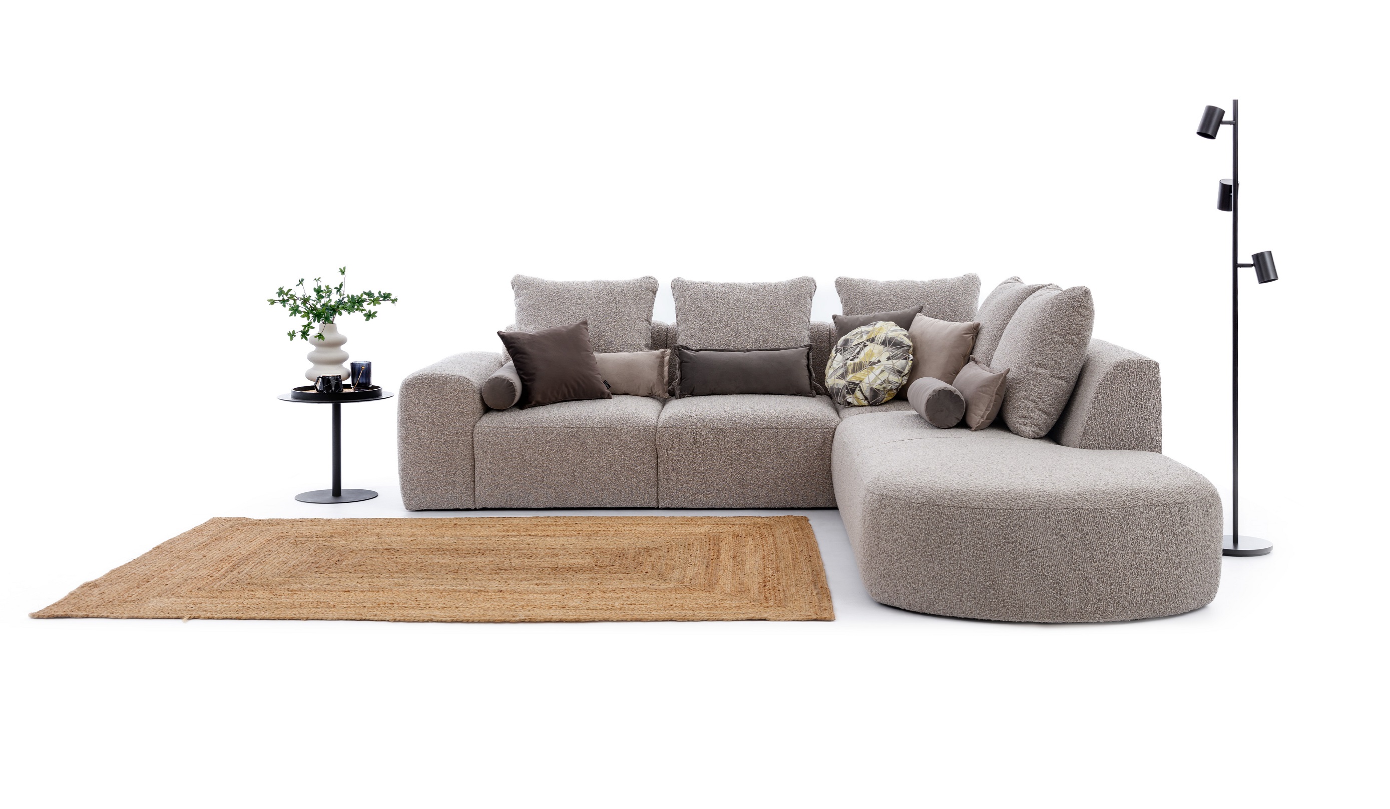 Sofa L-Form modern Art 2.3 hellbraun 