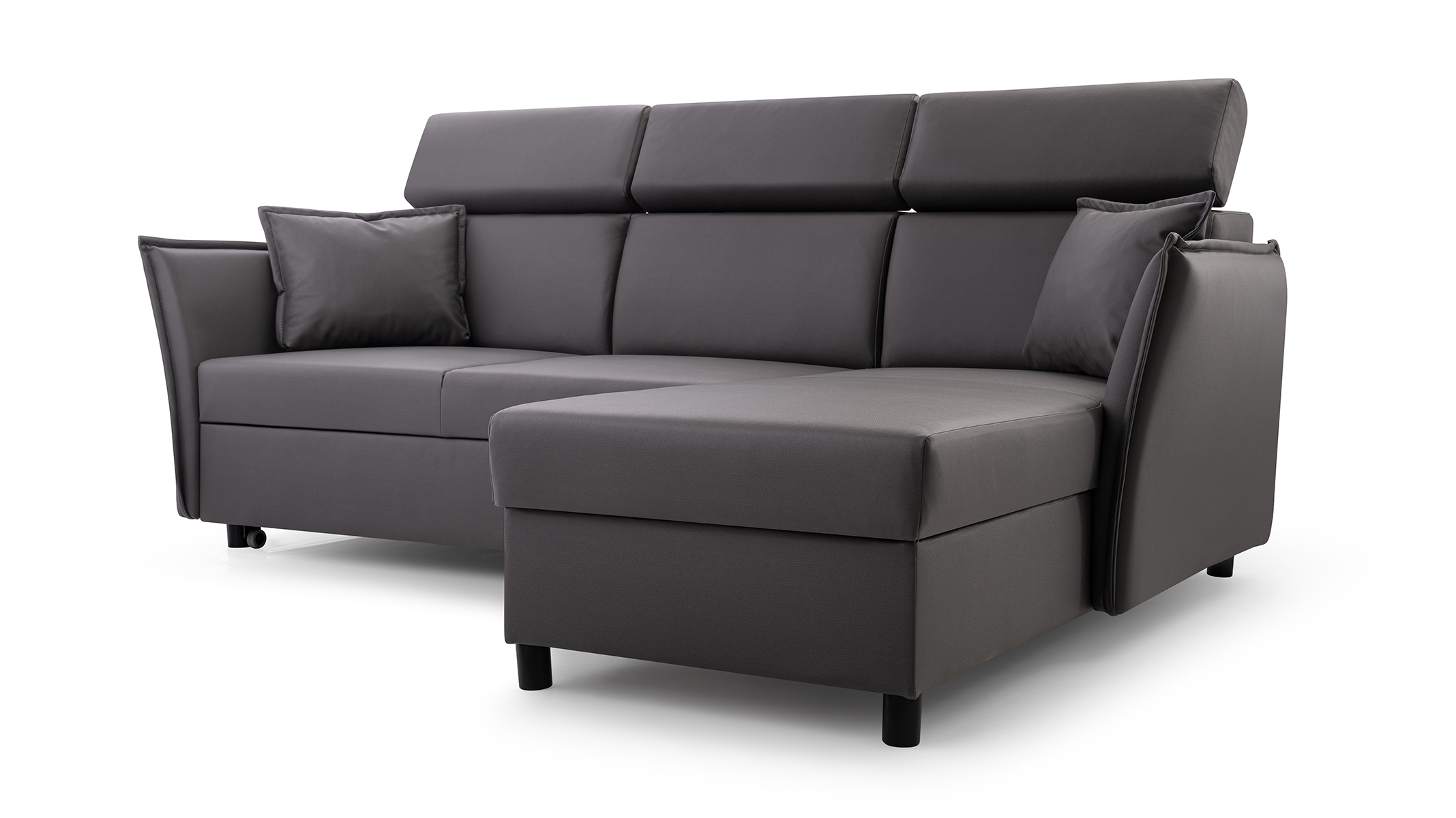 julian Ecksofa mit scglaffunkton und Bettkasten braun